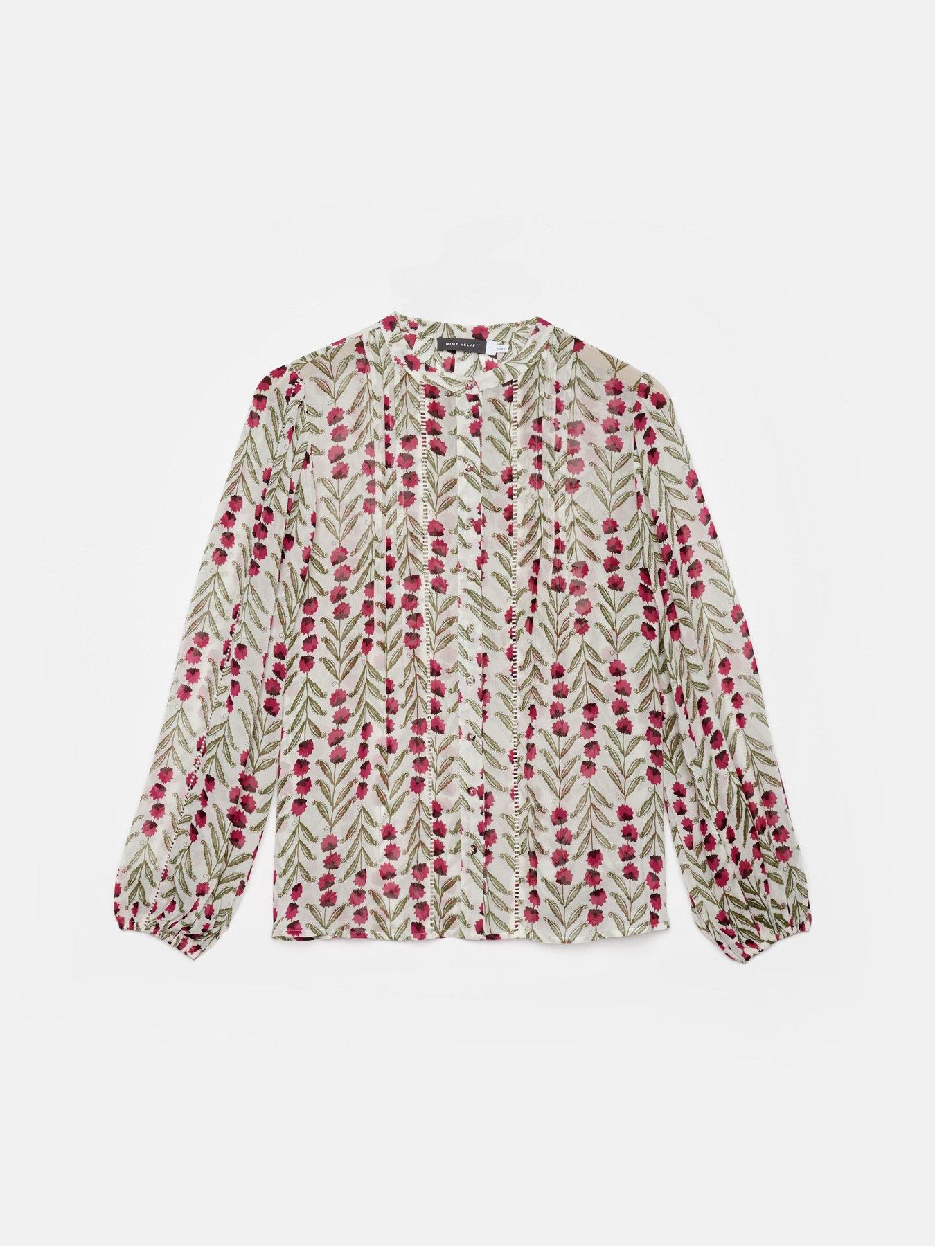 Image 5 of 6 of Mint Velvet Floral Print Boho Blouse - Cream