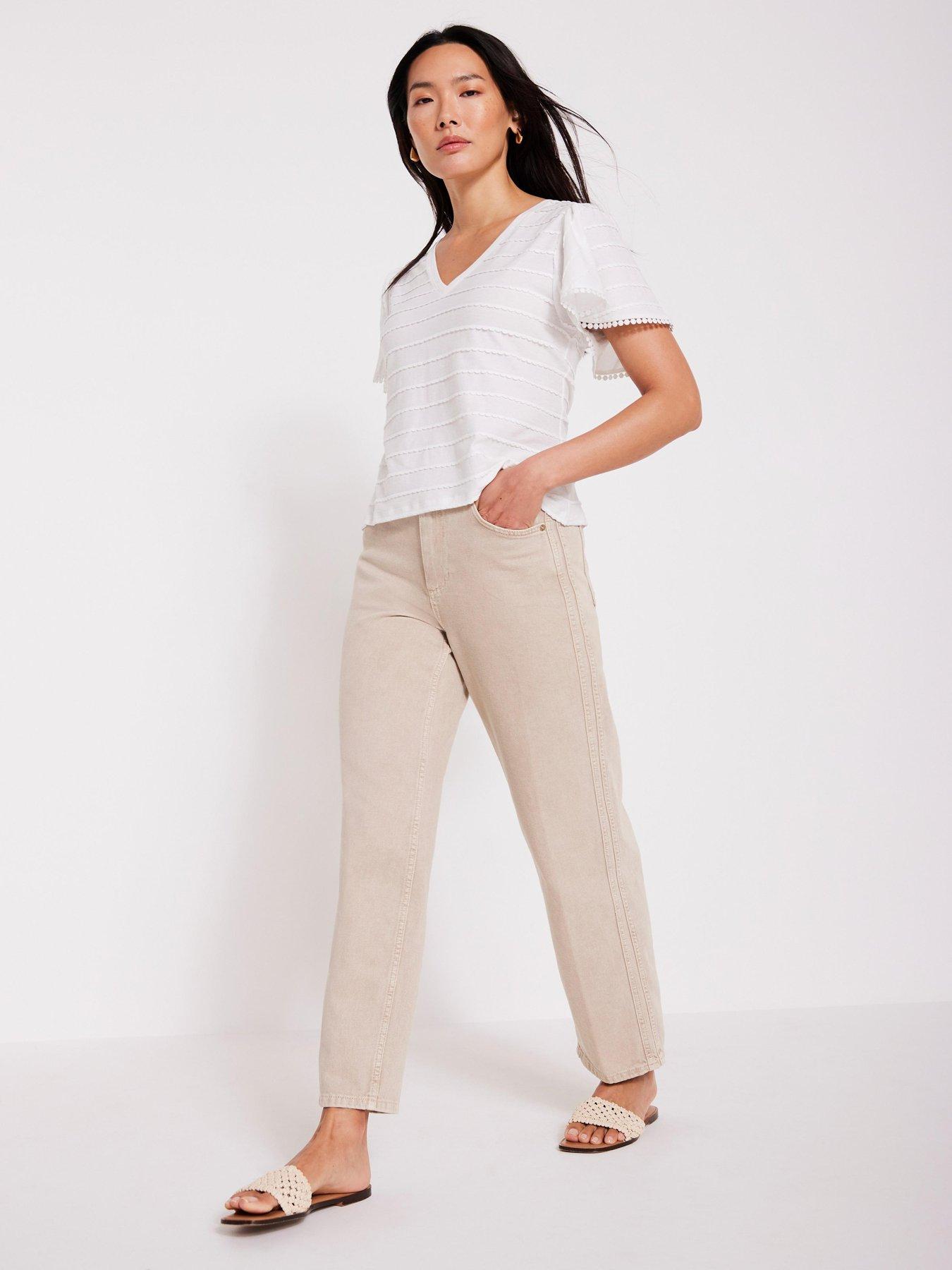  image of mint-velvet-ivory-v-neck-top