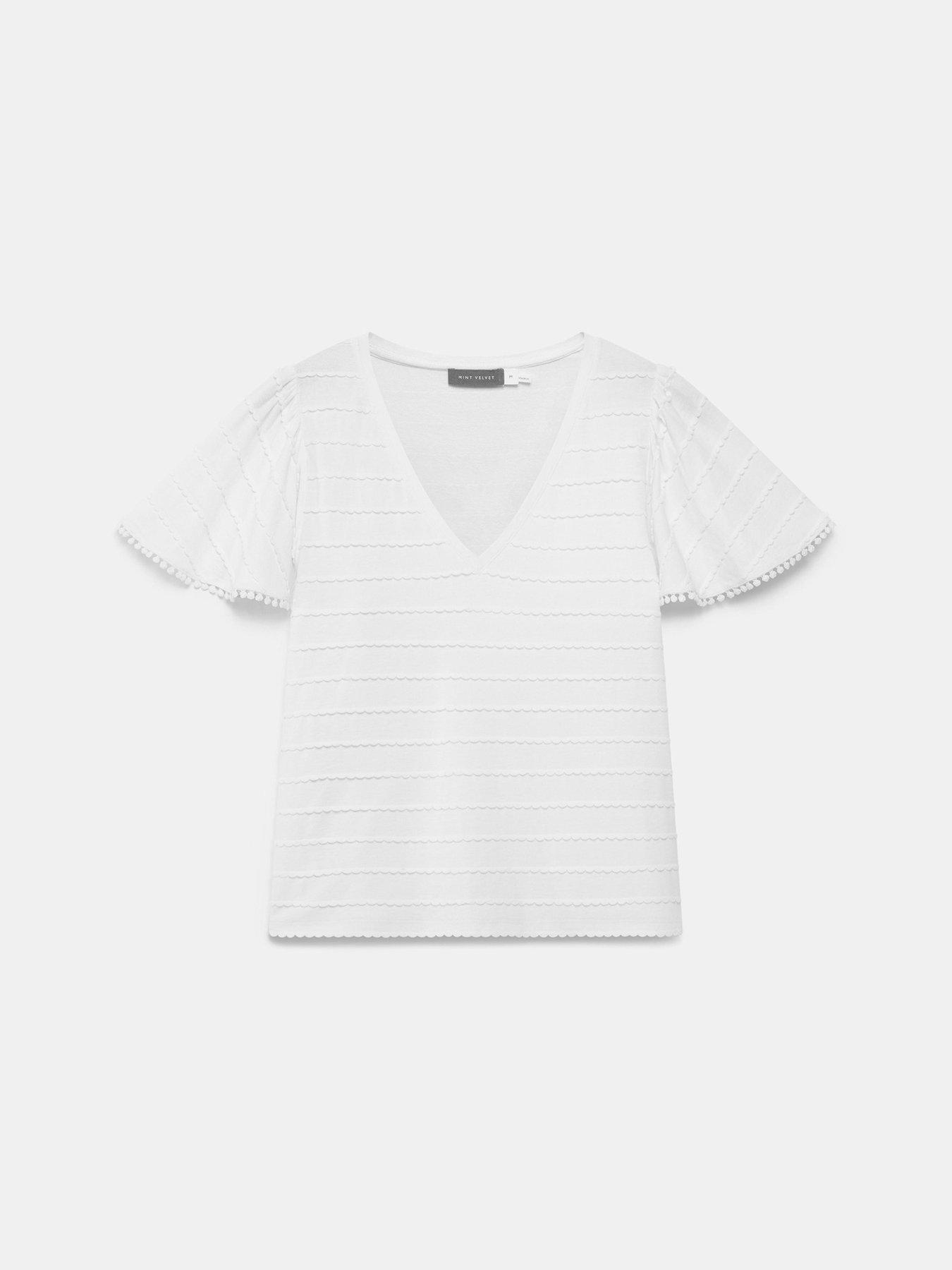  image of mint-velvet-ivory-v-neck-top