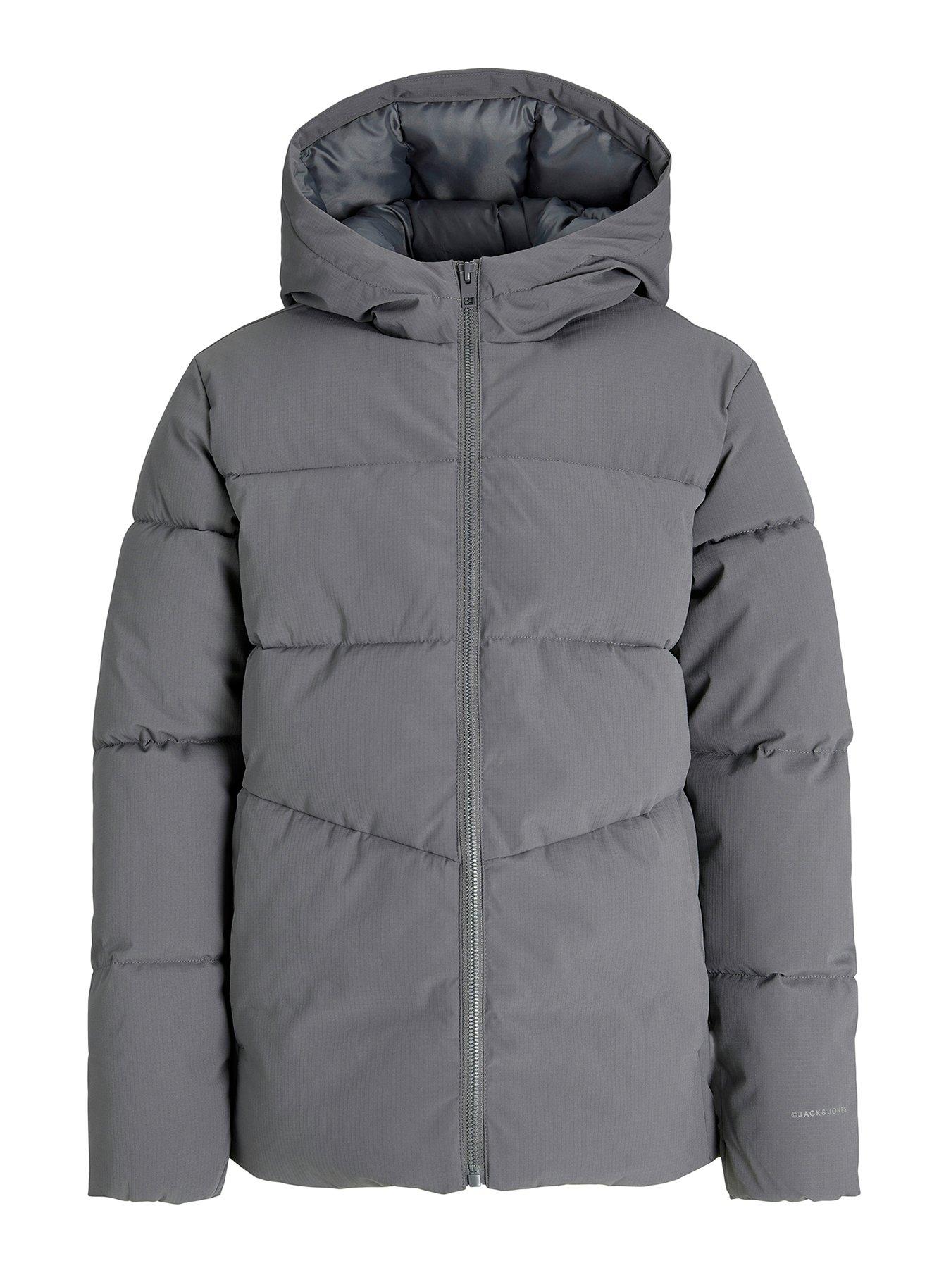  image of jack-jones-junior-boys-padded-jacket-grey