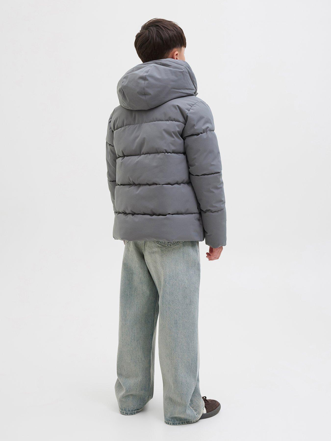  image of jack-jones-junior-boys-padded-jacket-grey