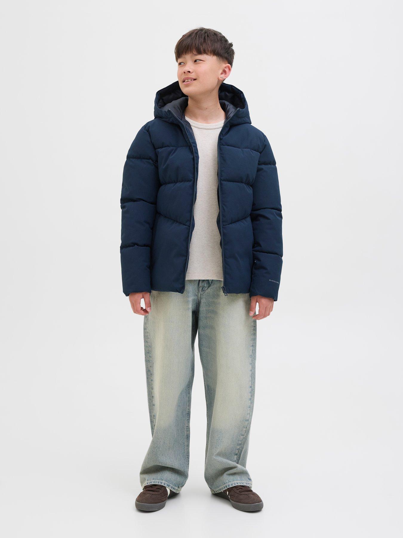  image of jack-jones-junior-boys-padded-jacket-navy
