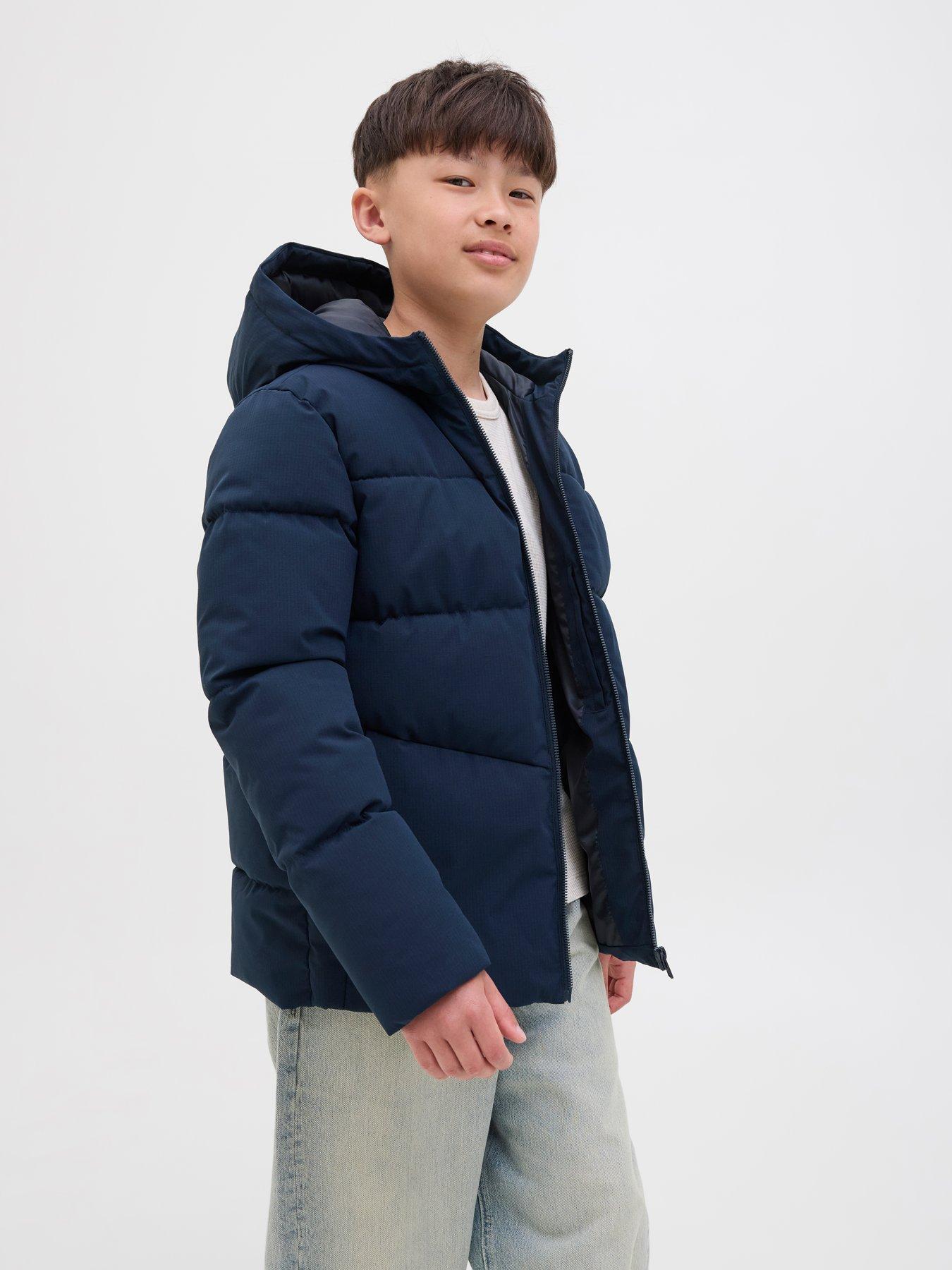  image of jack-jones-junior-boys-padded-jacket-navy