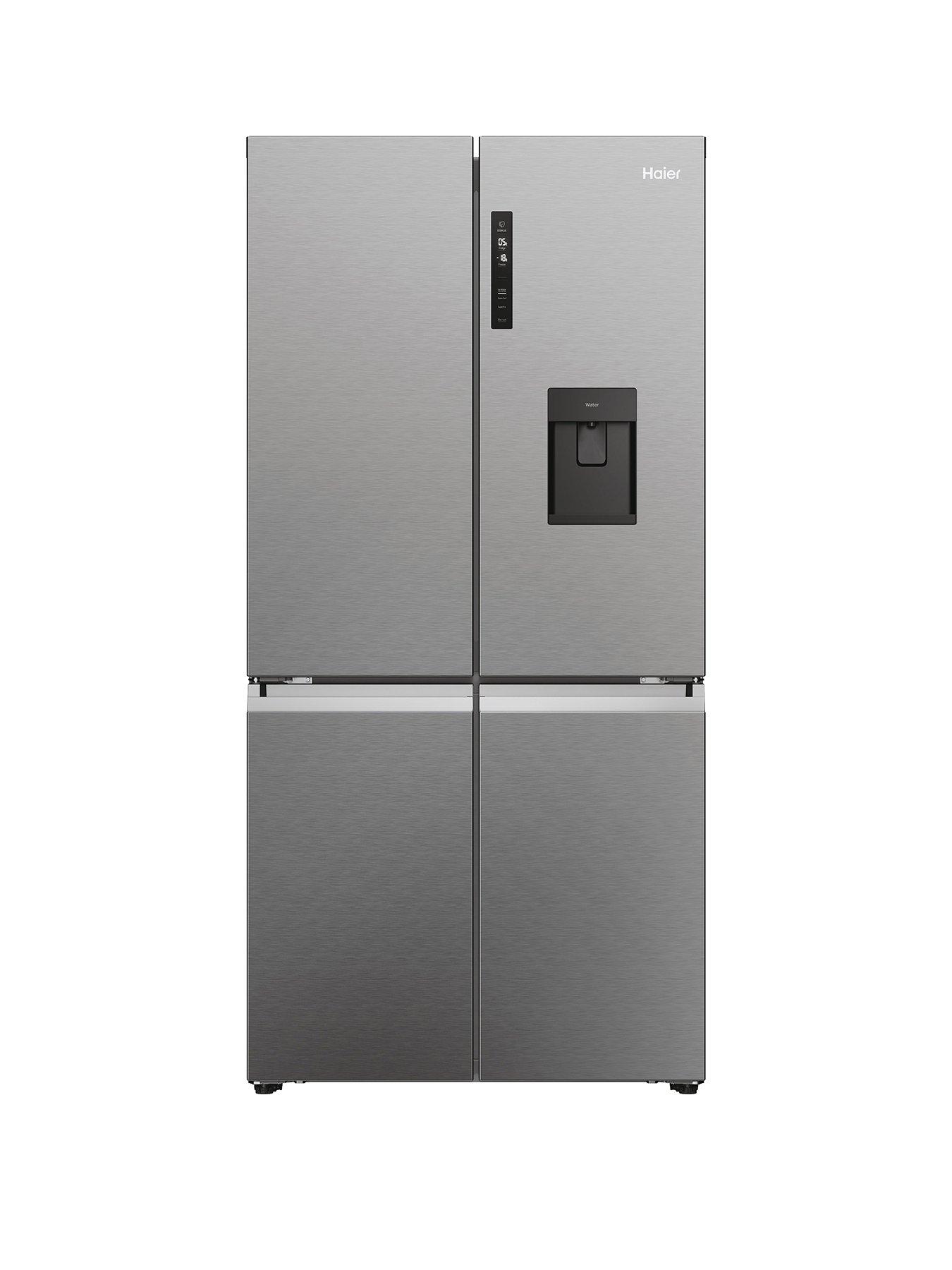 Haier Cube 90 Series 5 HCR5919EHMP Plumbed Total No Frost American Fridge Freezer, Platinum Silver, E Rated