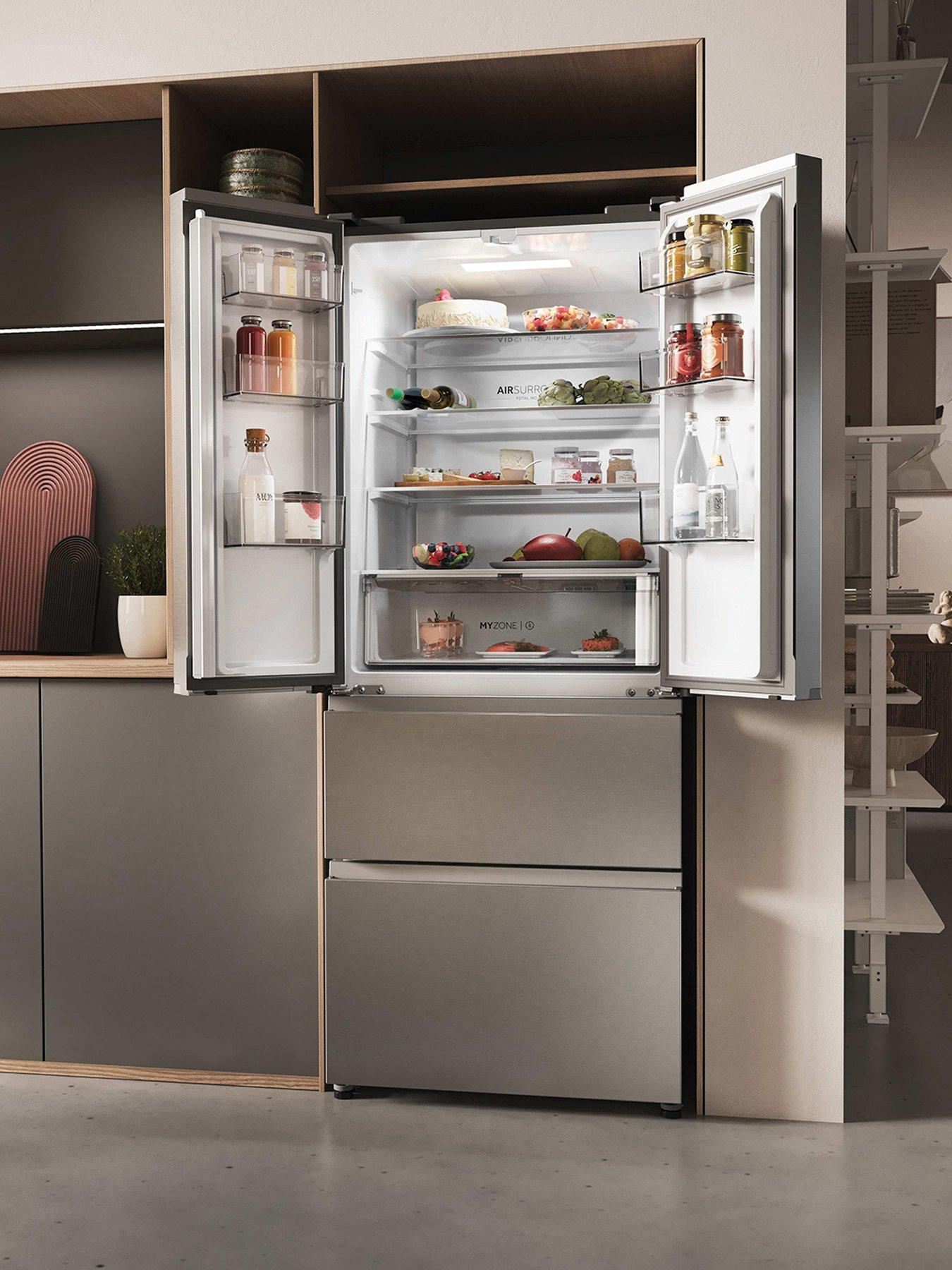Image 6 of 7 of Haier FD 70 Series 3 HFR3718ENMM Total No Frost American Fridge Freezer, Platinum Inox, E Rated