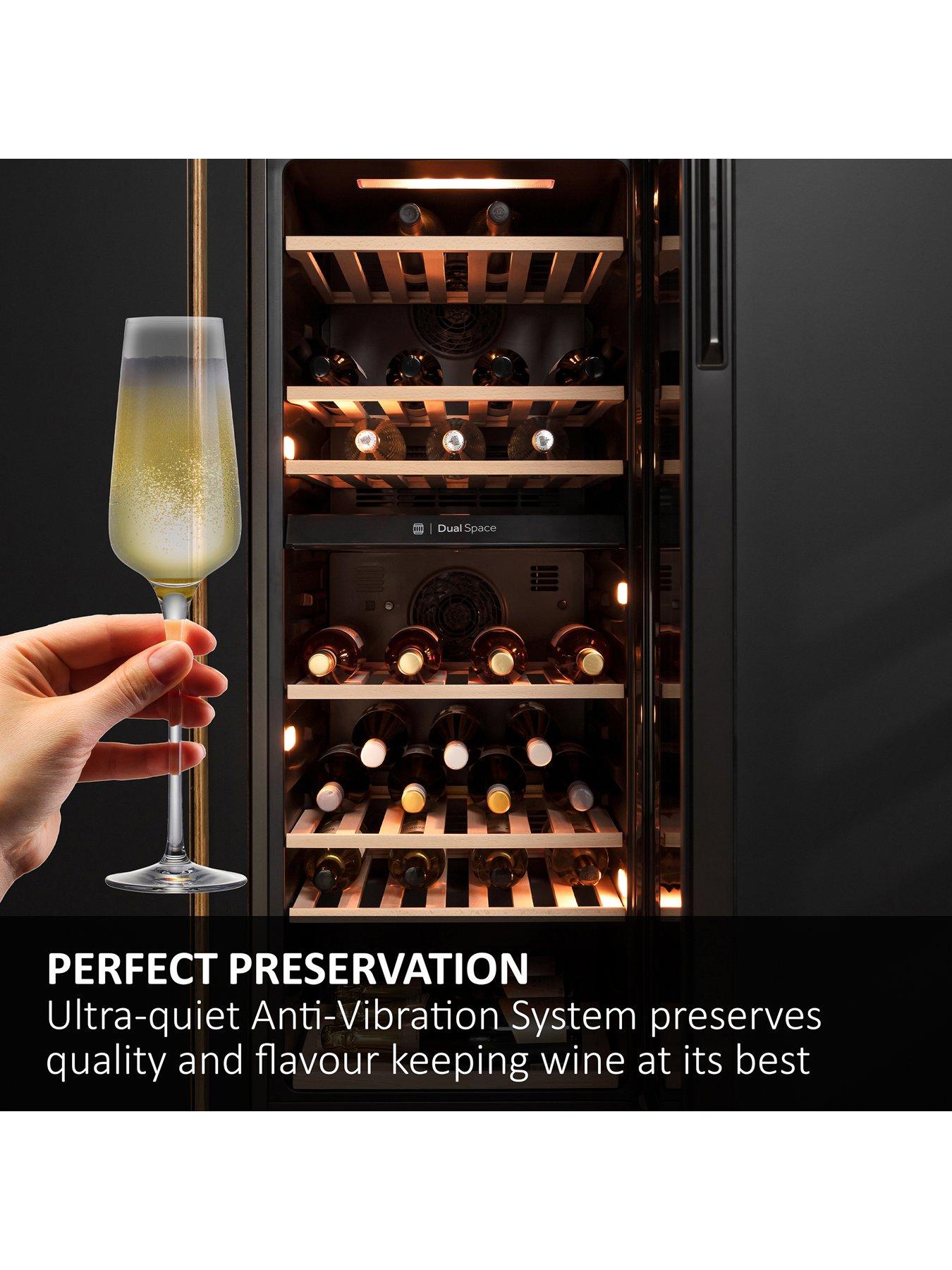  image of haier-77-bottle-dual-zone-wine-cooler-hon-app-connected-black