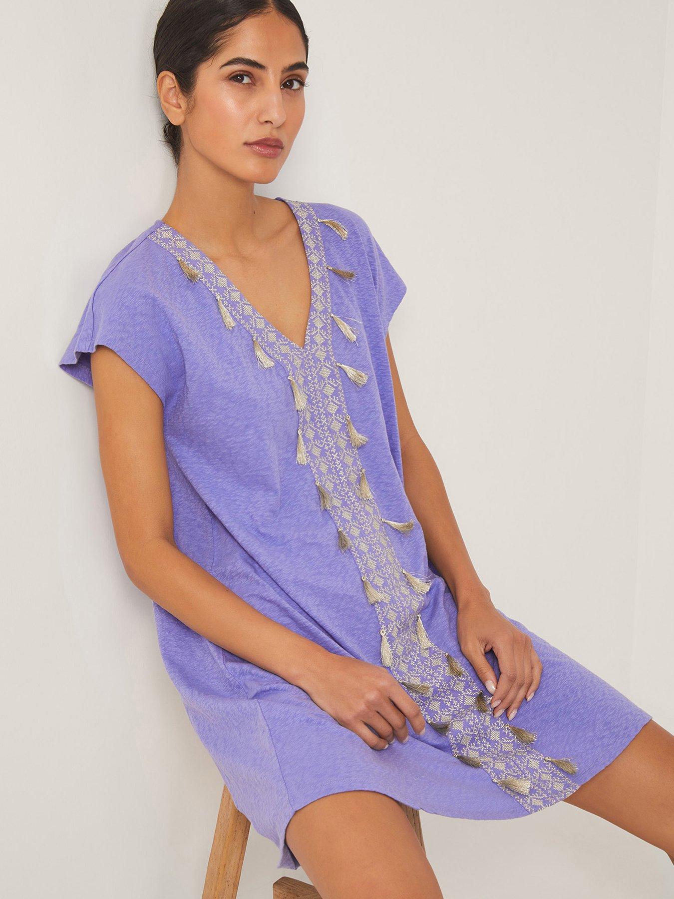 Image 1 of 4 of Monsoon Jodie Tunic Kaftan - Purple