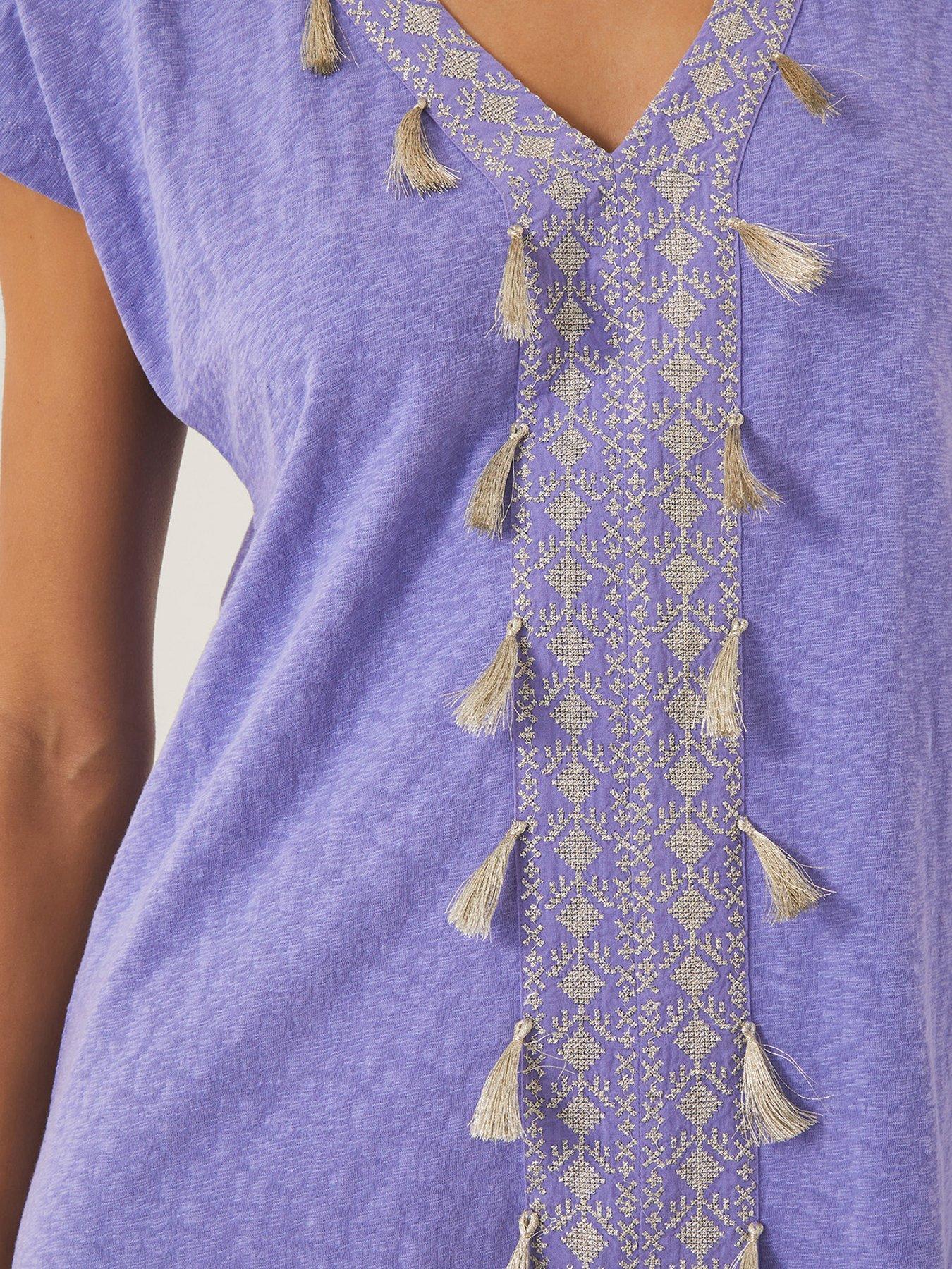 Image 4 of 4 of Monsoon Jodie Tunic Kaftan - Purple