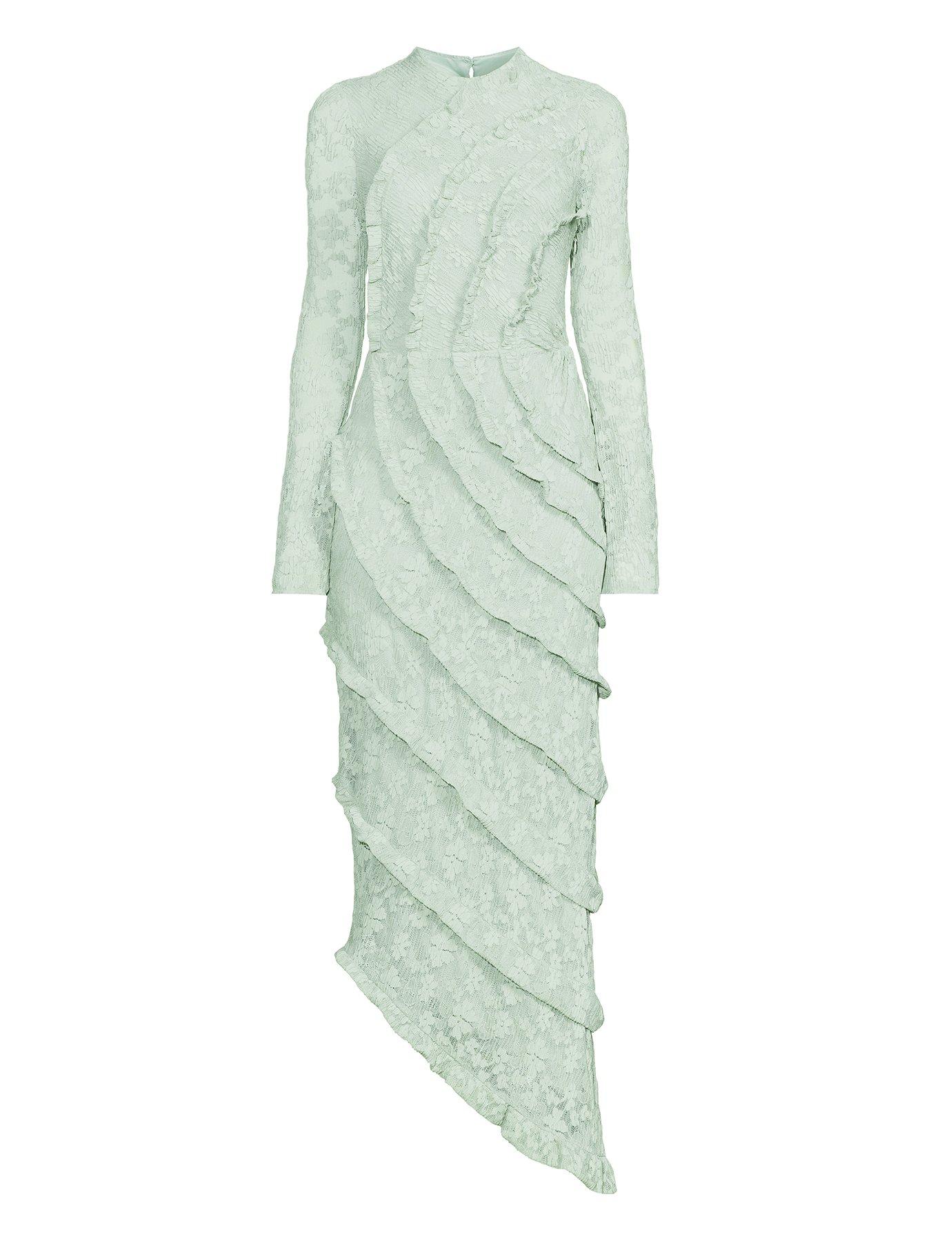 Michelle Keegan High Neck Lace Midaxi Dress - Green | Littlewoods