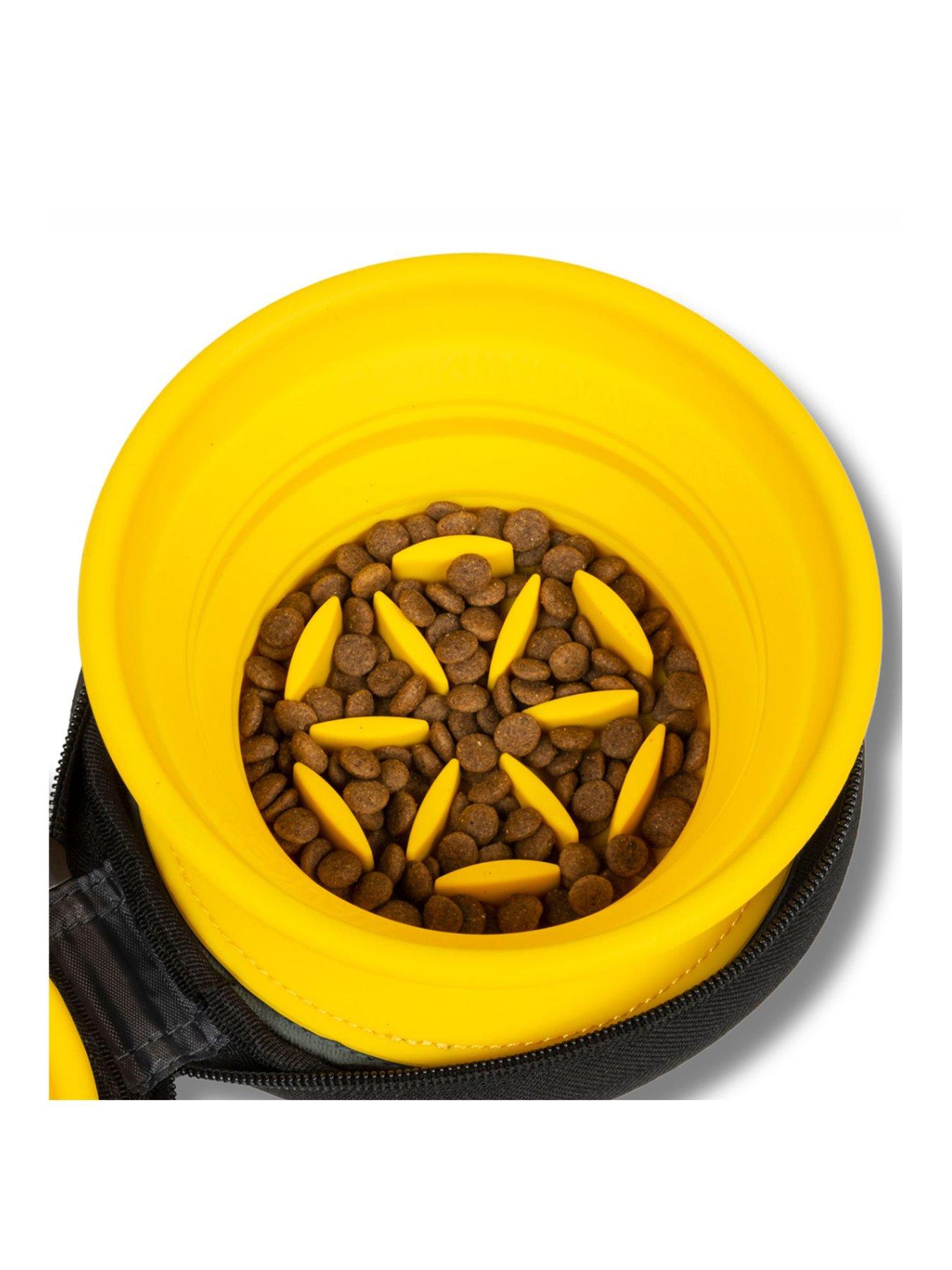  image of kiwi-walker-double-travel-bowl-slowfeeder-orange
