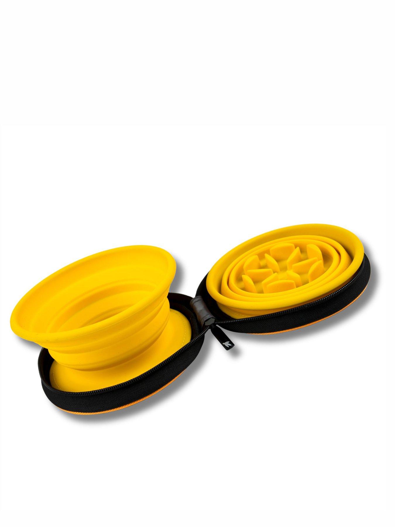  image of kiwi-walker-double-travel-bowl-slowfeeder-orange