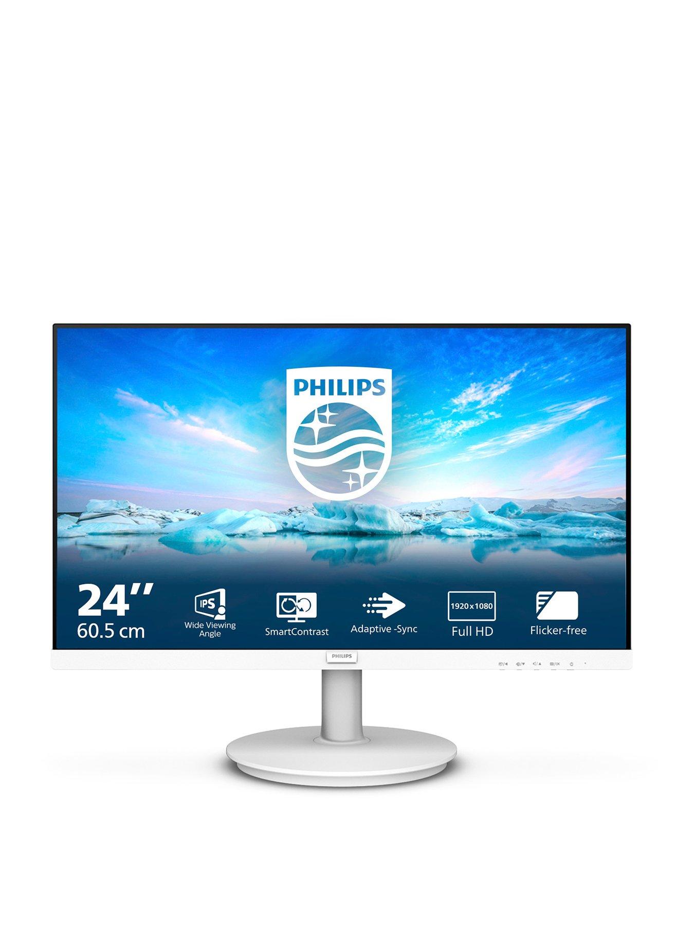 Philips 241V8AW/00 23.8in FHD (1920x1080) 75Hz IPS Monitor - White