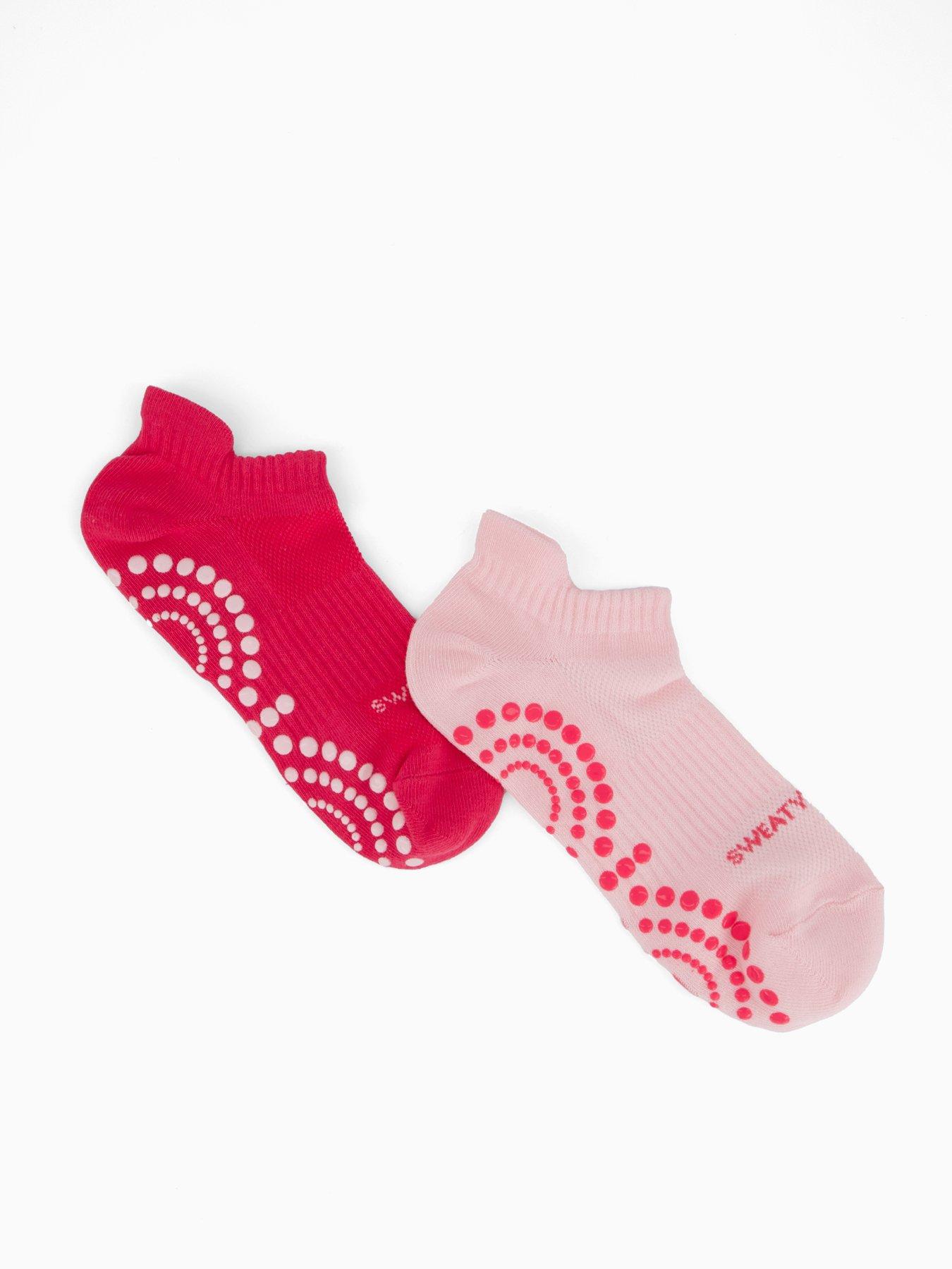 undefined Womens Training Reformer Ankle Gripper 2 Pack Socks - Pink