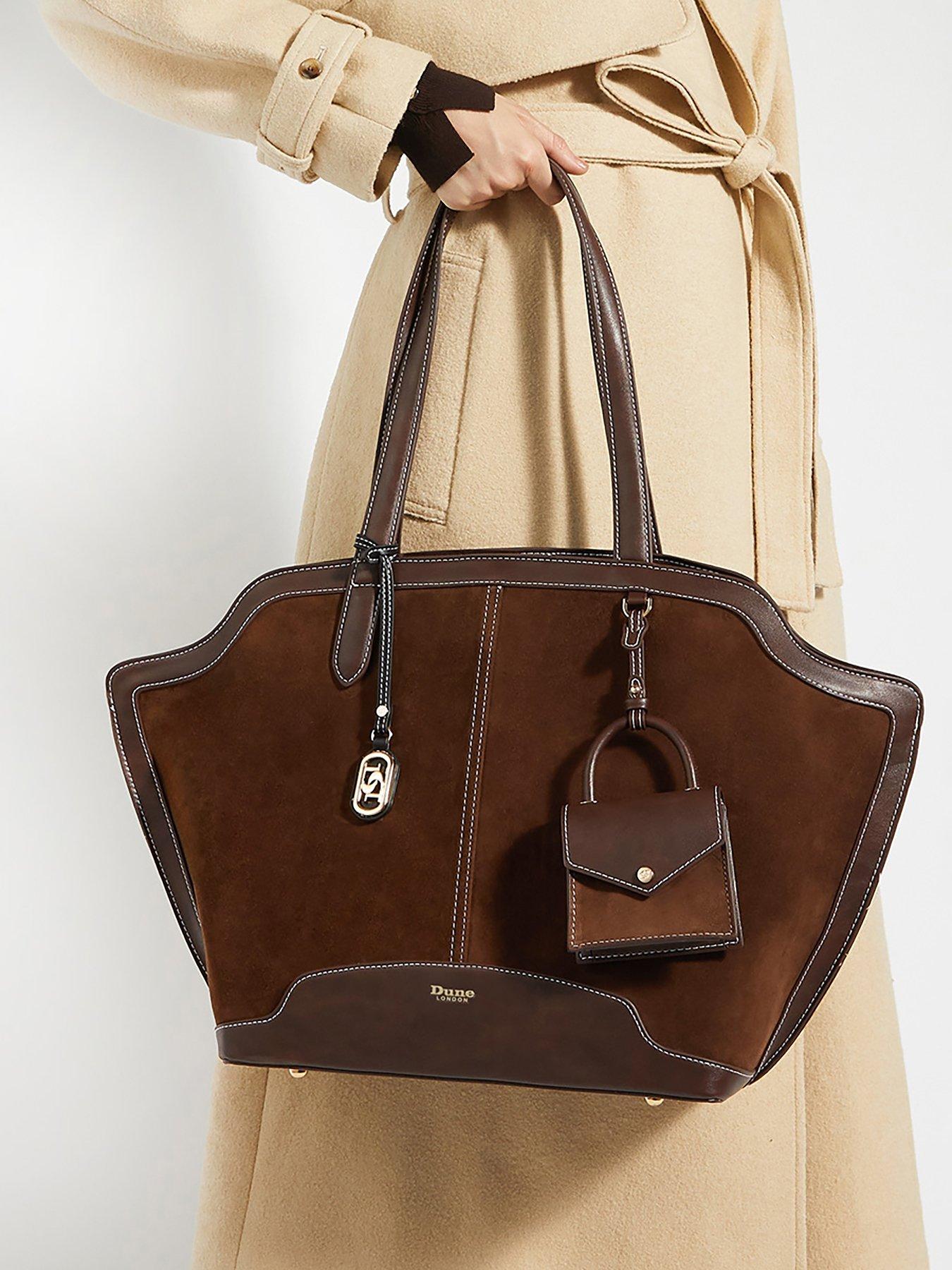 undefined Decided Suede Grab Handle Day Bag - Brown
