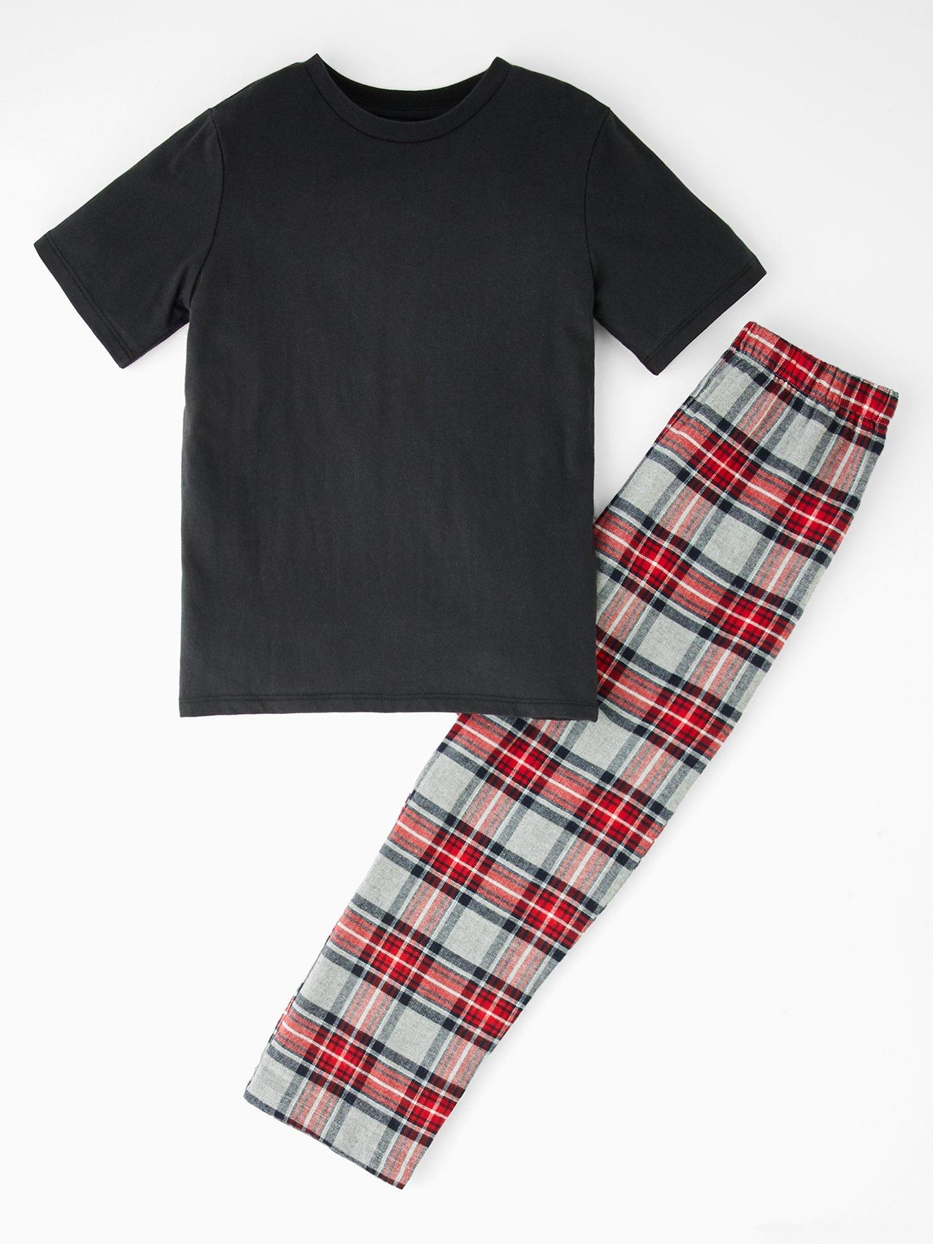 the-very-collection-boys-check-woven-bottoms-and-short-sleeve-t-shirt-set-red