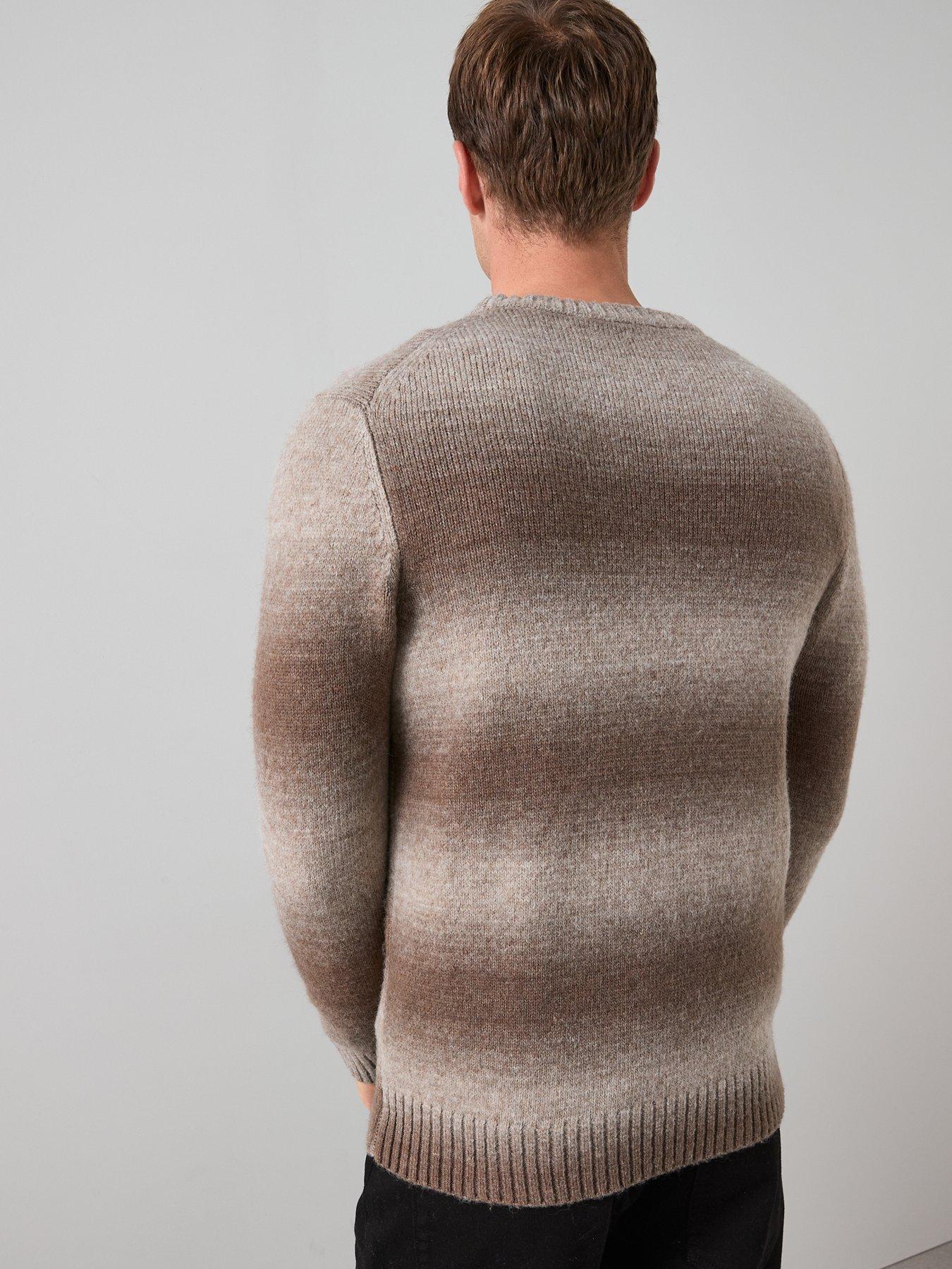  image of the-very-collection-colourblock-crew-neck-jumper-stone