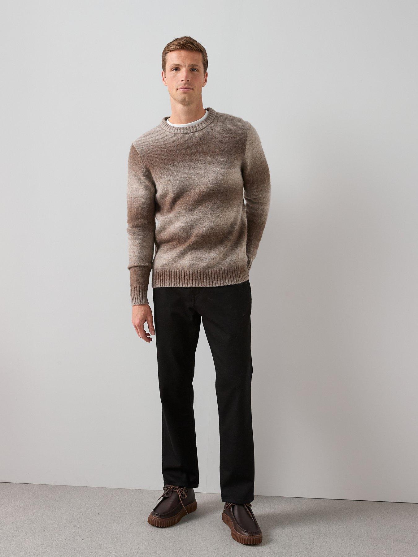  image of the-very-collection-colourblock-crew-neck-jumper-stone
