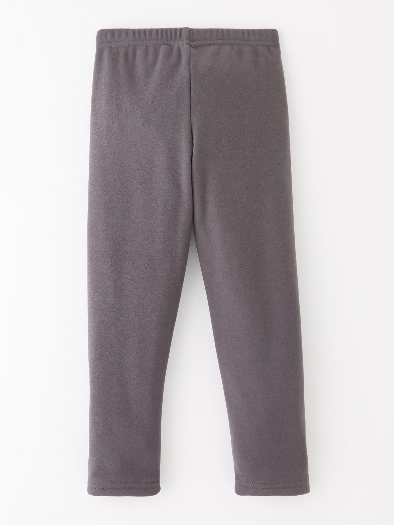 Image 2 of 4 of V by Very Girls Fleece Lined Leggings - Charcoal