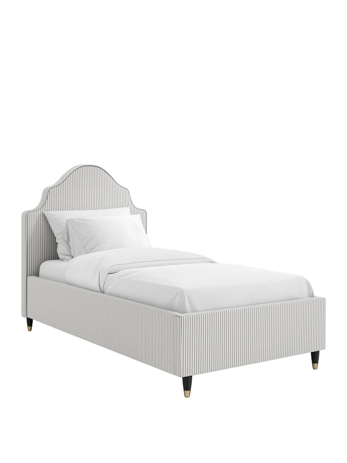 stillFront image of lpd-home-monterey-grey-striped-bedframe-single