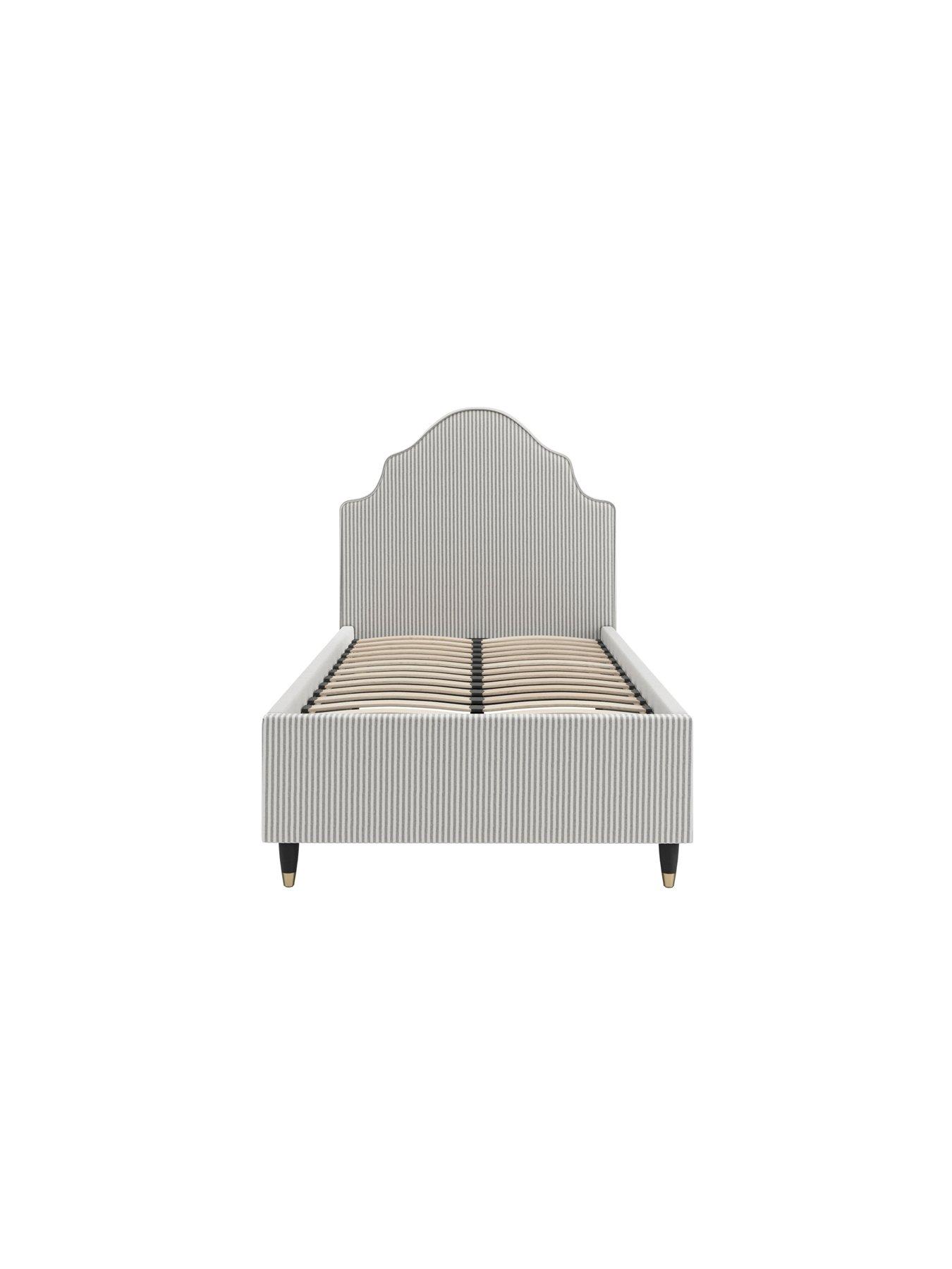  image of lpd-home-monterey-grey-striped-bedframe-single