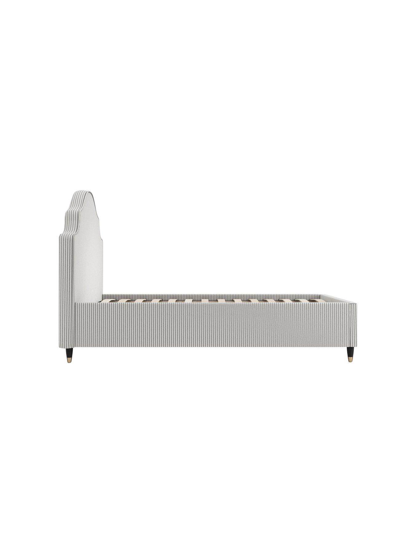  image of lpd-home-monterey-grey-striped-bedframe-single