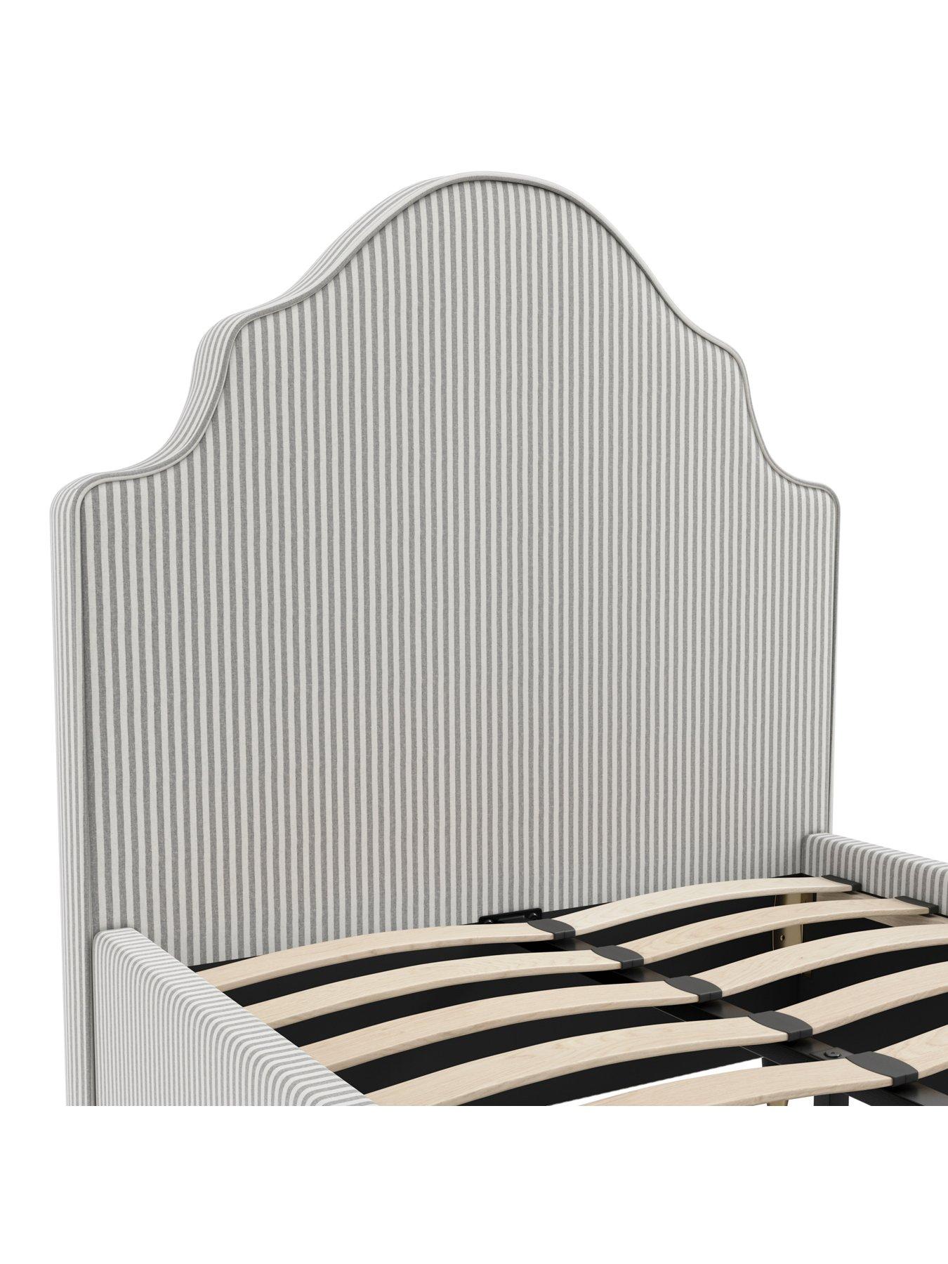  image of lpd-home-monterey-grey-striped-bedframe-single