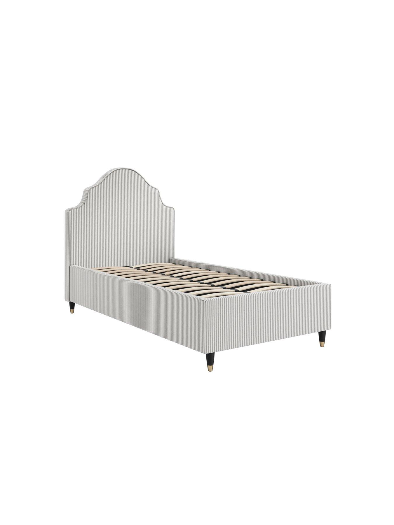  image of lpd-home-monterey-grey-striped-bedframe-single
