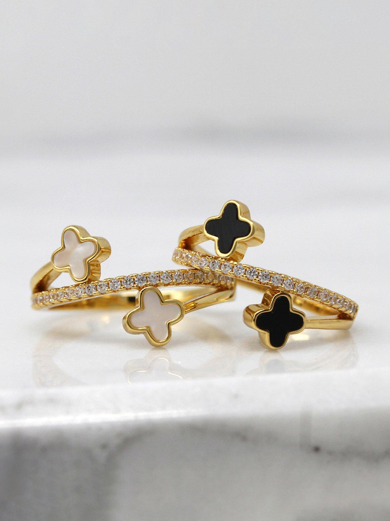 Image 3 of 3 of Say It With Luck Ring - Gold & Faux Pearl