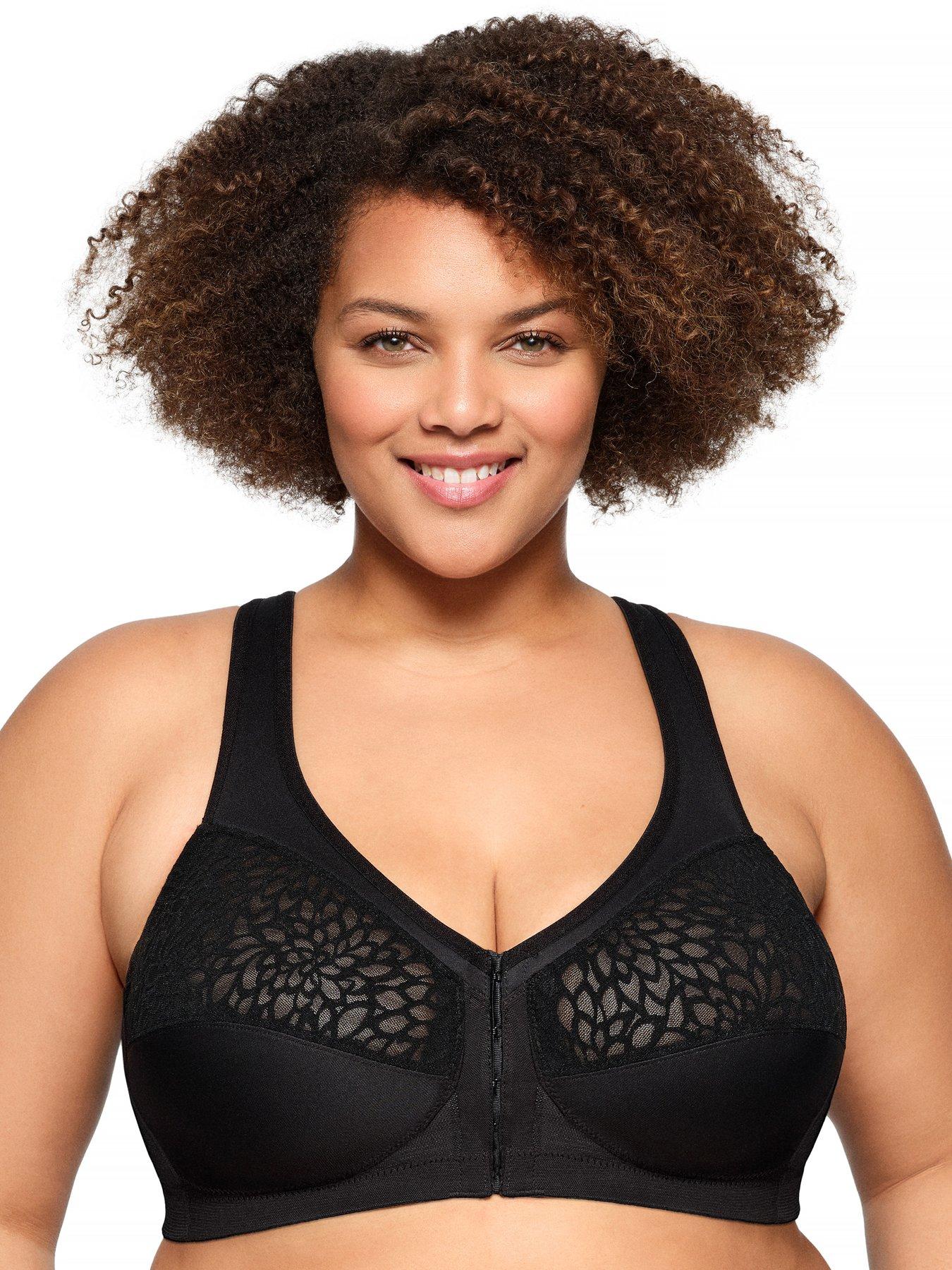  image of glamorise-1206-racerback-magic-lift-bra-black