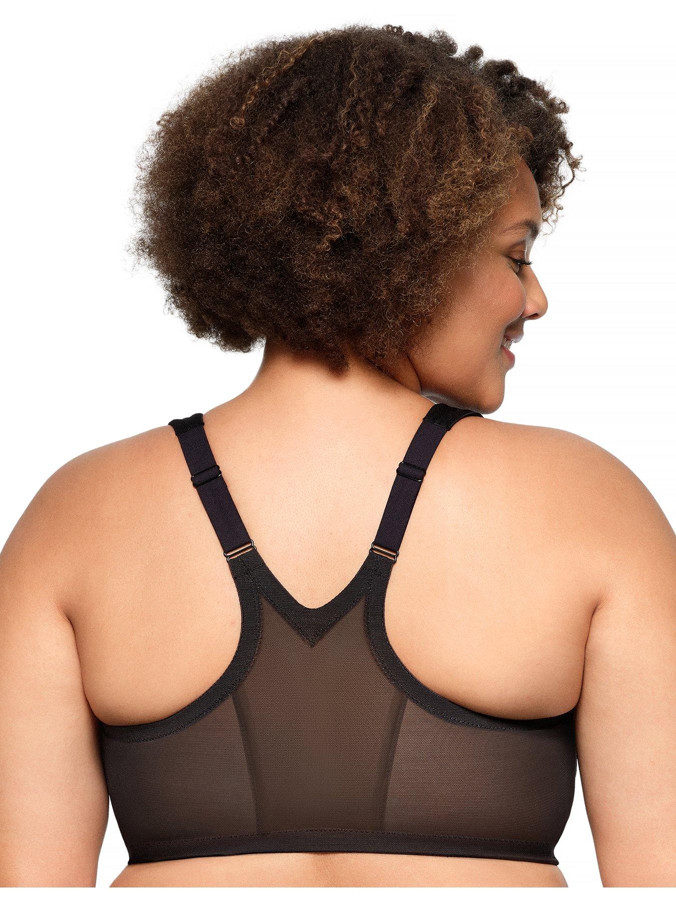  image of glamorise-1206-racerback-magic-lift-bra-black