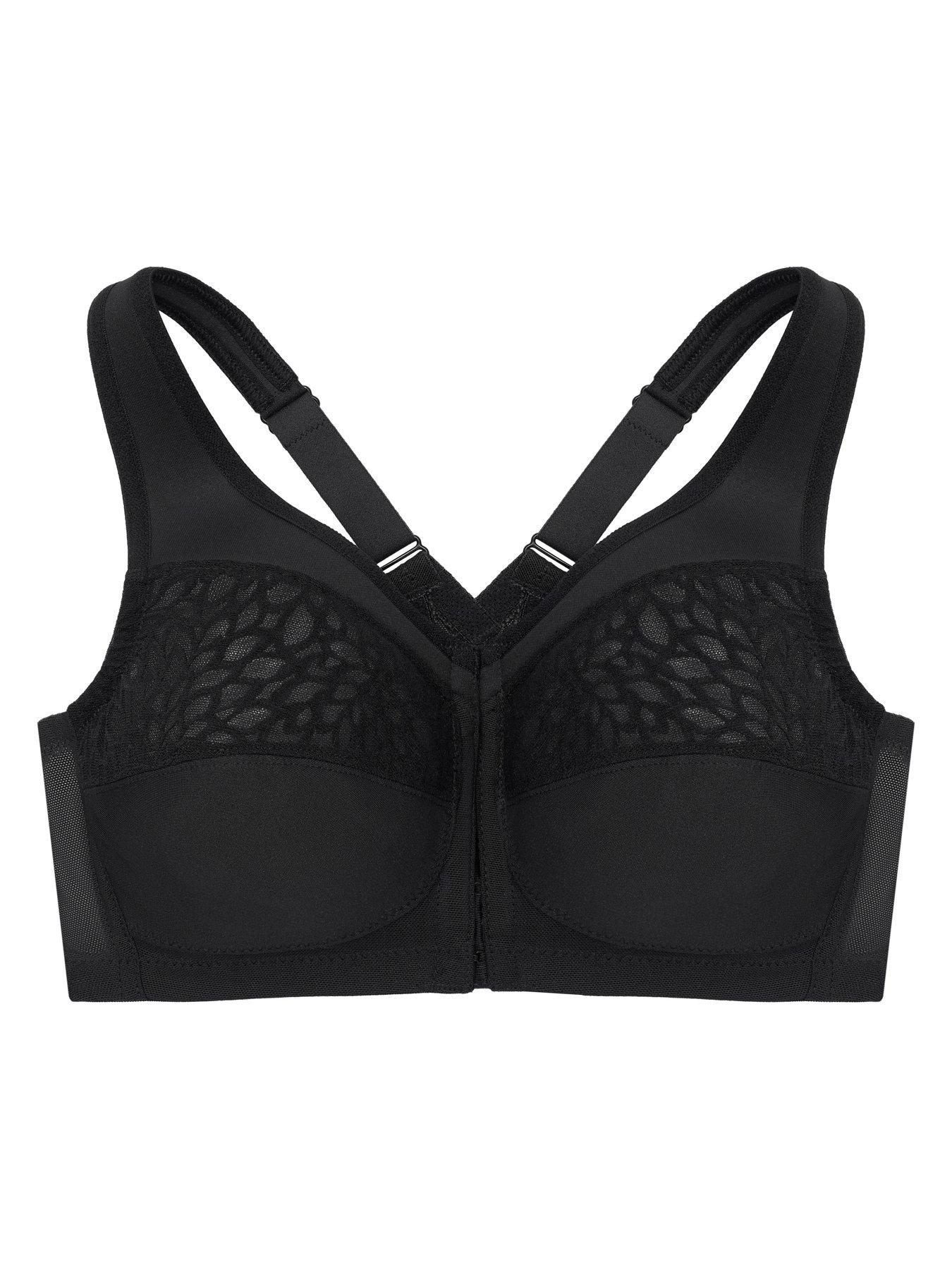 image of glamorise-1206-racerback-magic-lift-bra-black