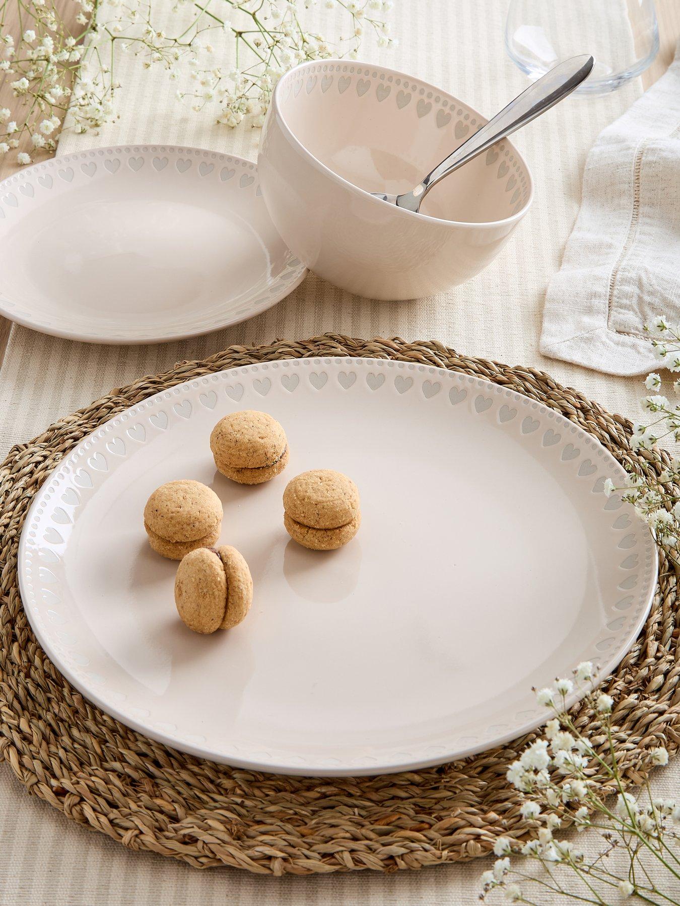The Very Collection Heart Pad Print 12 Piece Dinner Set