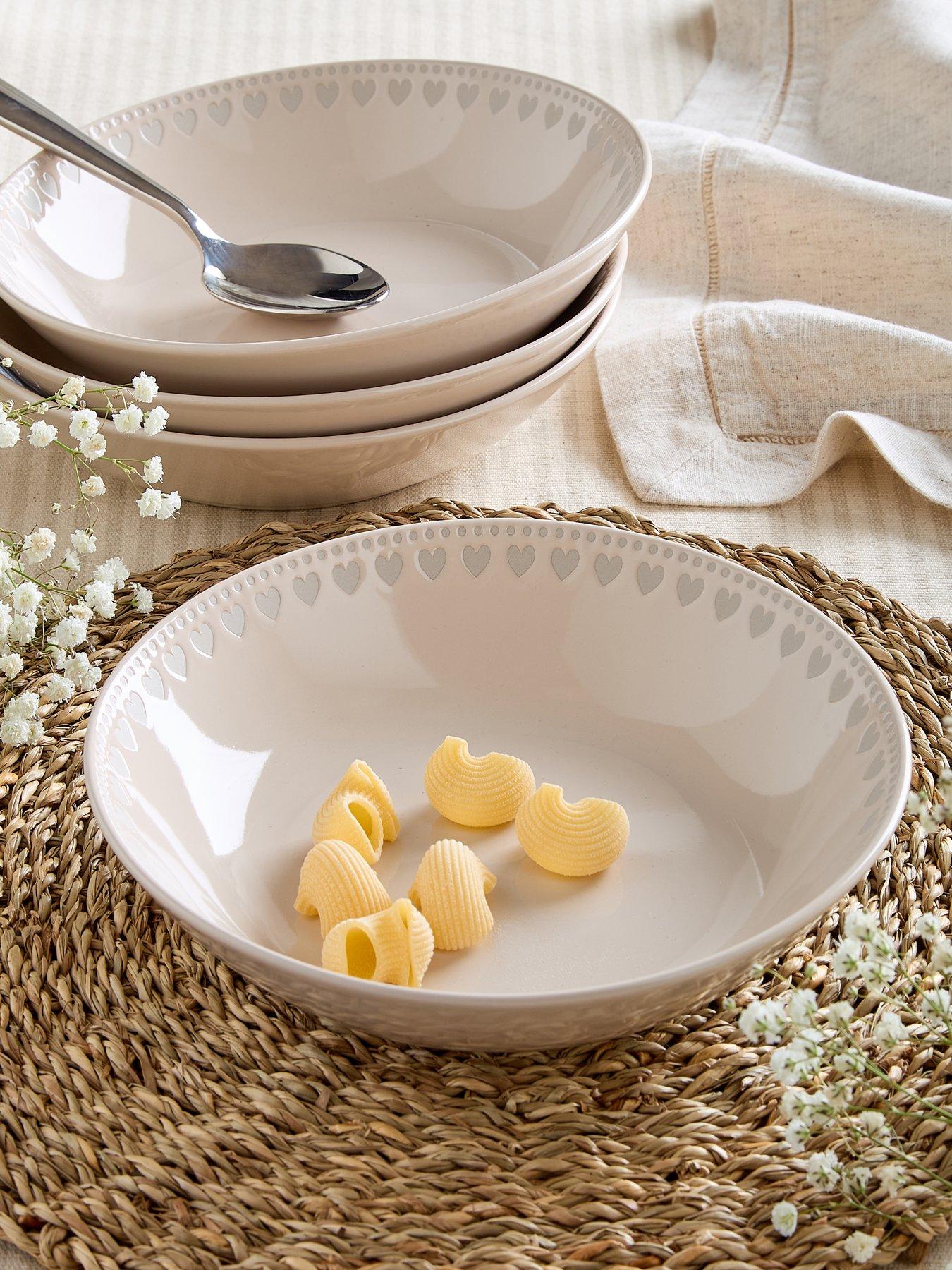 The Very Collection Heart Pad Print Set Of 4 Saintes Pasta Bowls