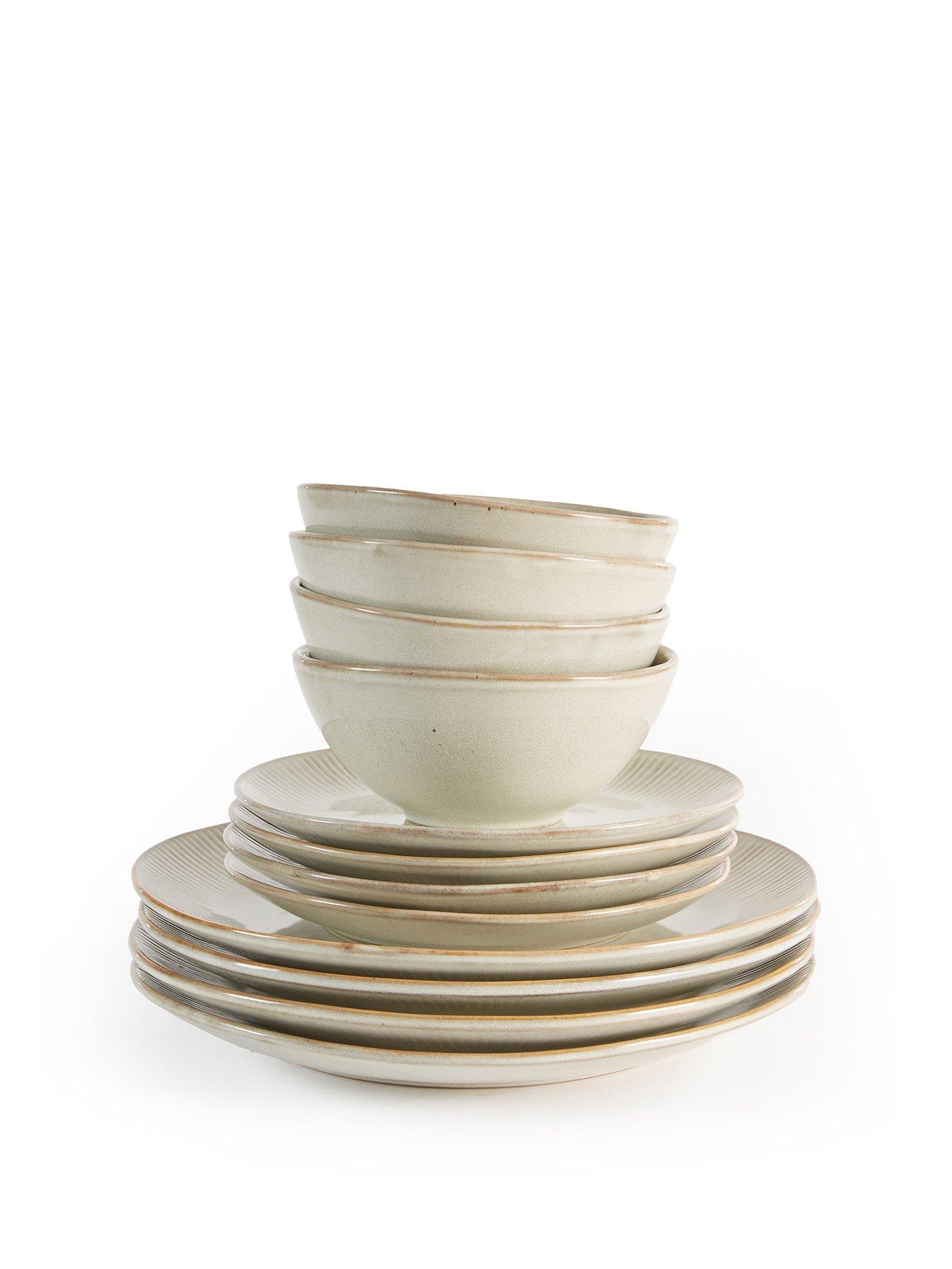  image of michelle-keegan-home-brown-reactive-12-piece-dinner-set