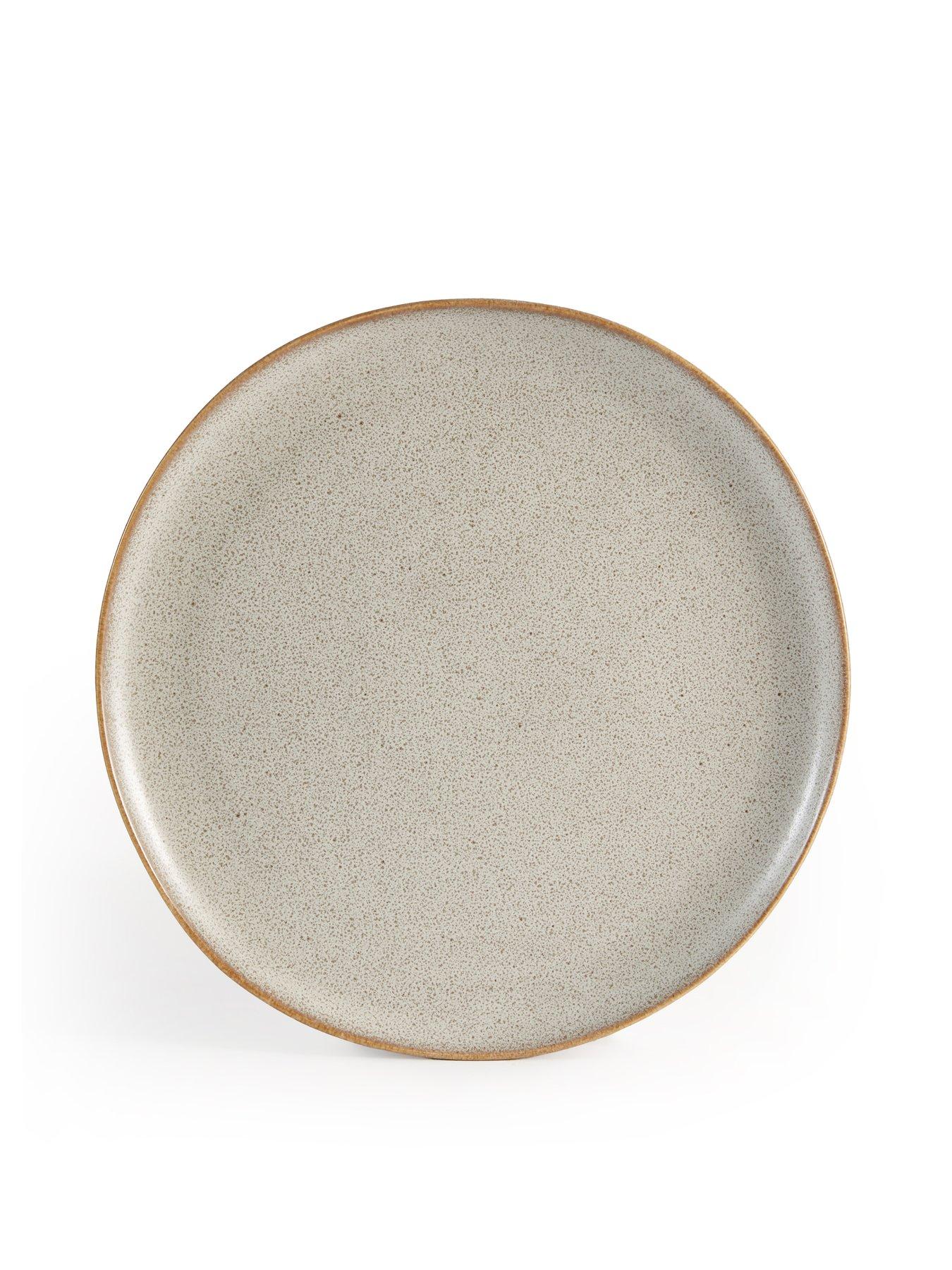  image of michelle-keegan-home-taupe-speckle-reactive-12-piece-dinner-set