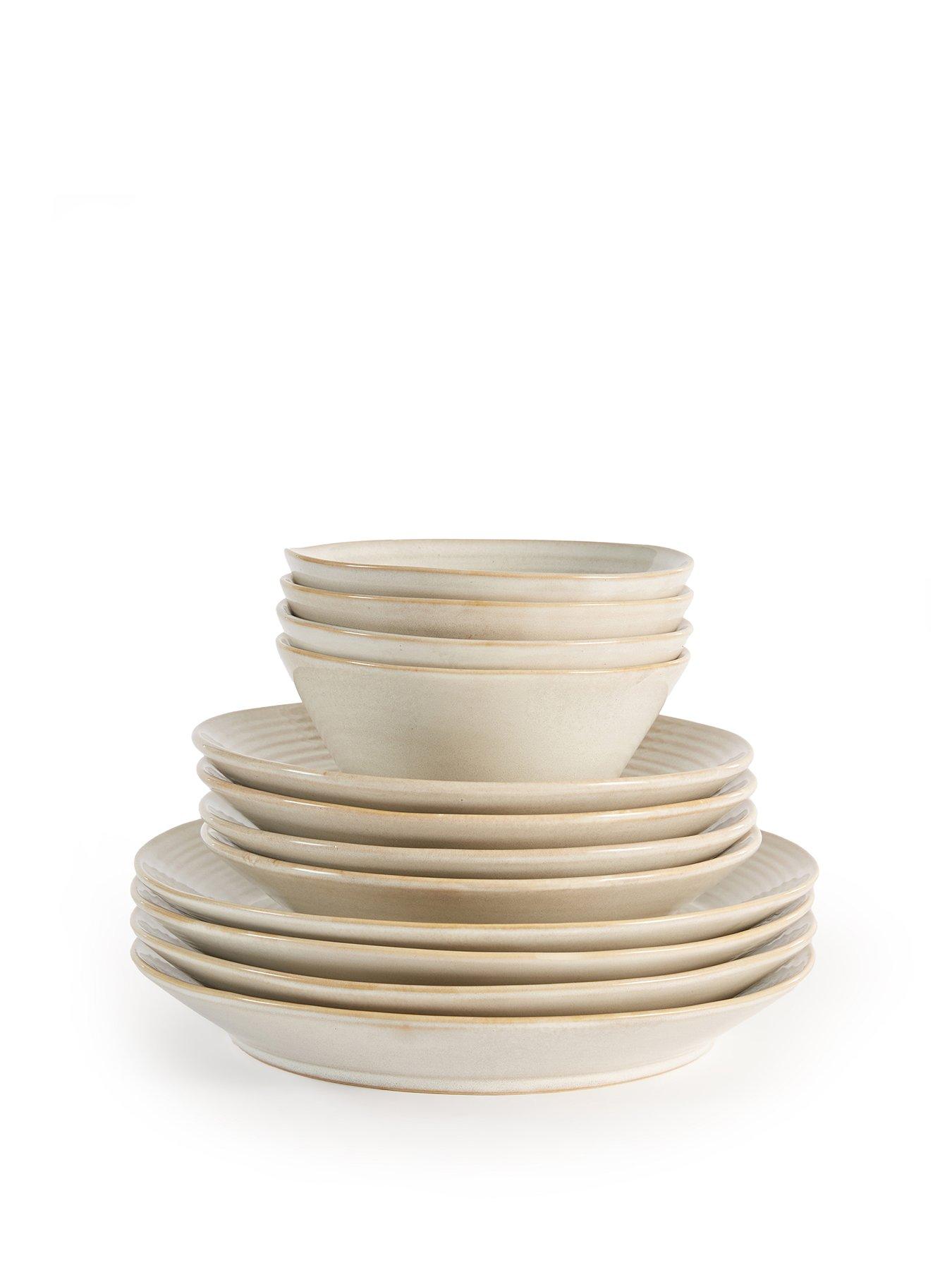 Image 2 of 7 of Michelle Keegan Home Spinwash Rimmed 12 Piece Dinner Set