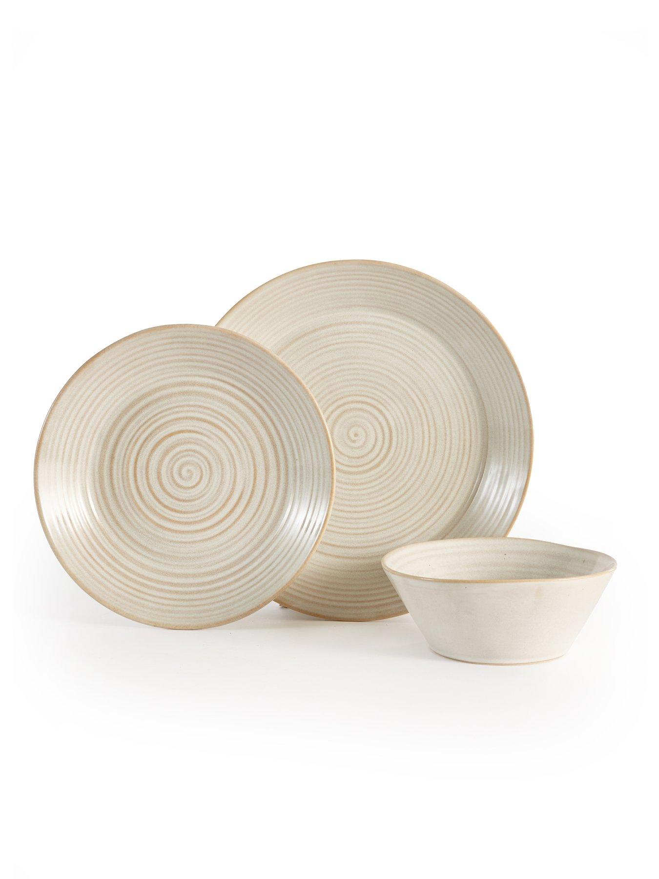 Image 3 of 7 of Michelle Keegan Home Spinwash Rimmed 12 Piece Dinner Set