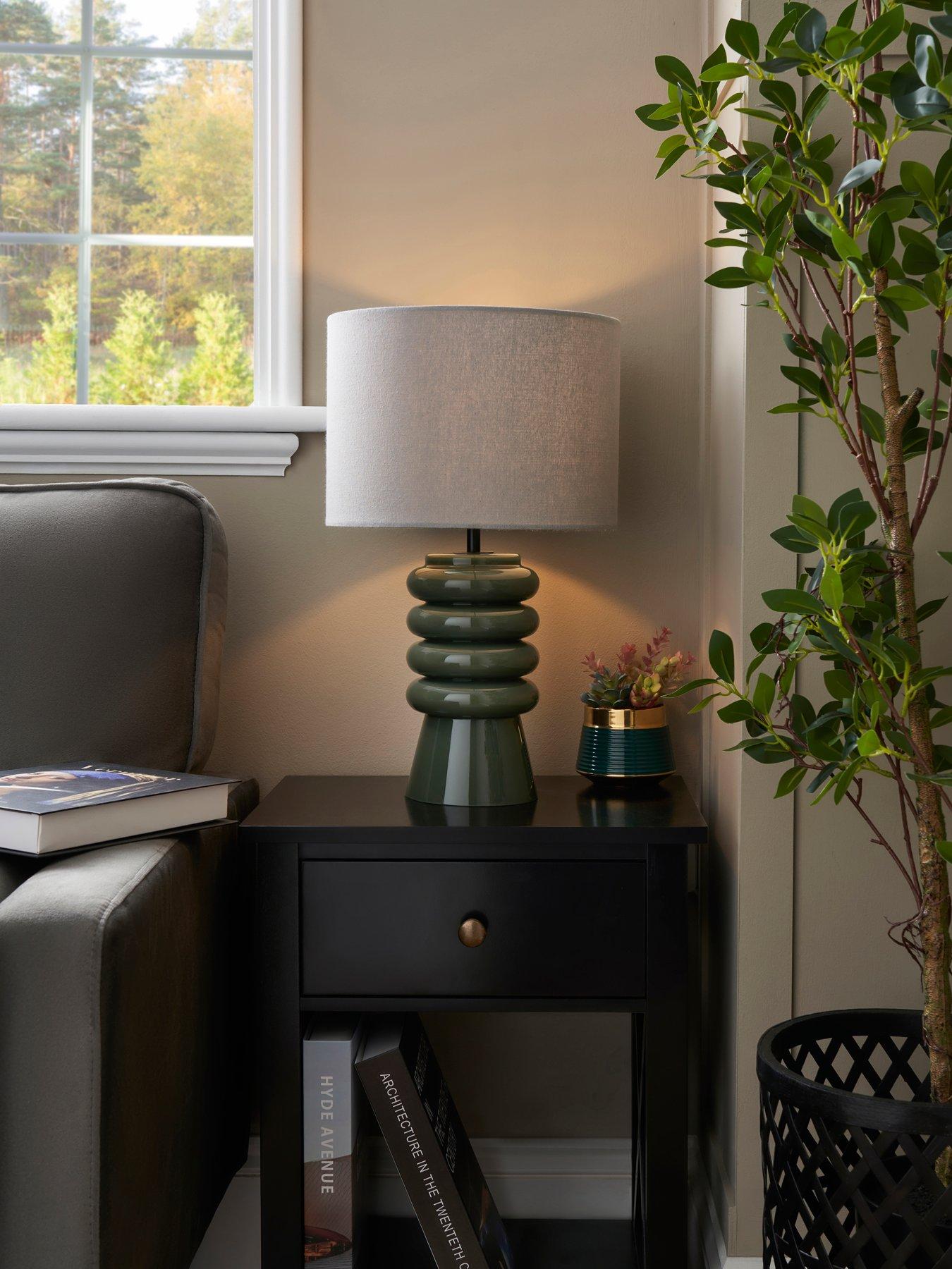  image of bhs-rahya-ribbed-glass-table-lamp