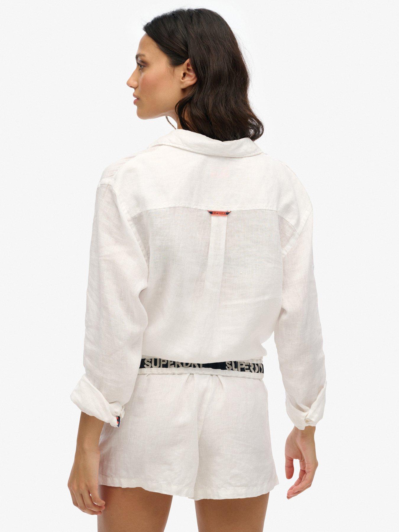  image of superdry-linen-shorts-white