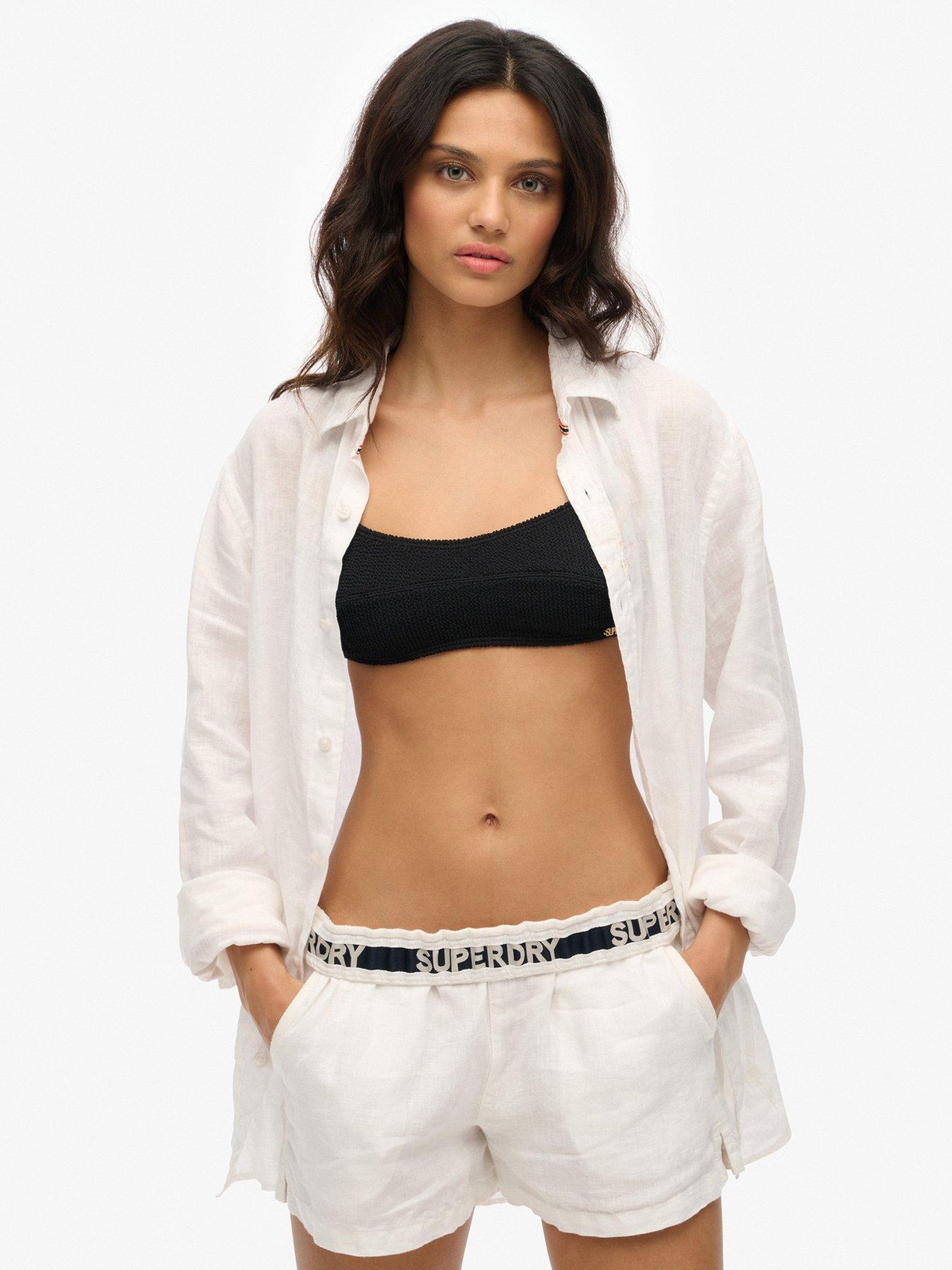  image of superdry-linen-shorts-white