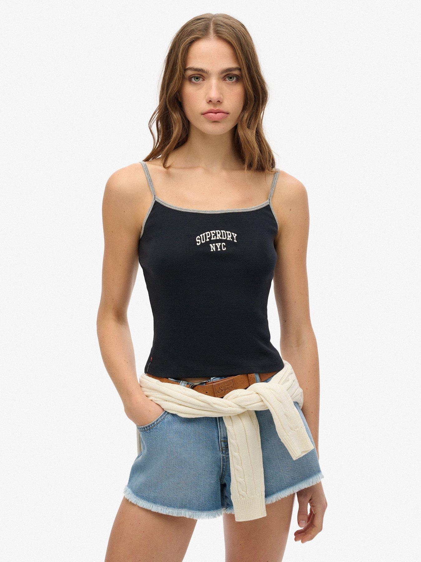 Image 1 of 5 of Superdry Athletic Essentials Cami Top - Black