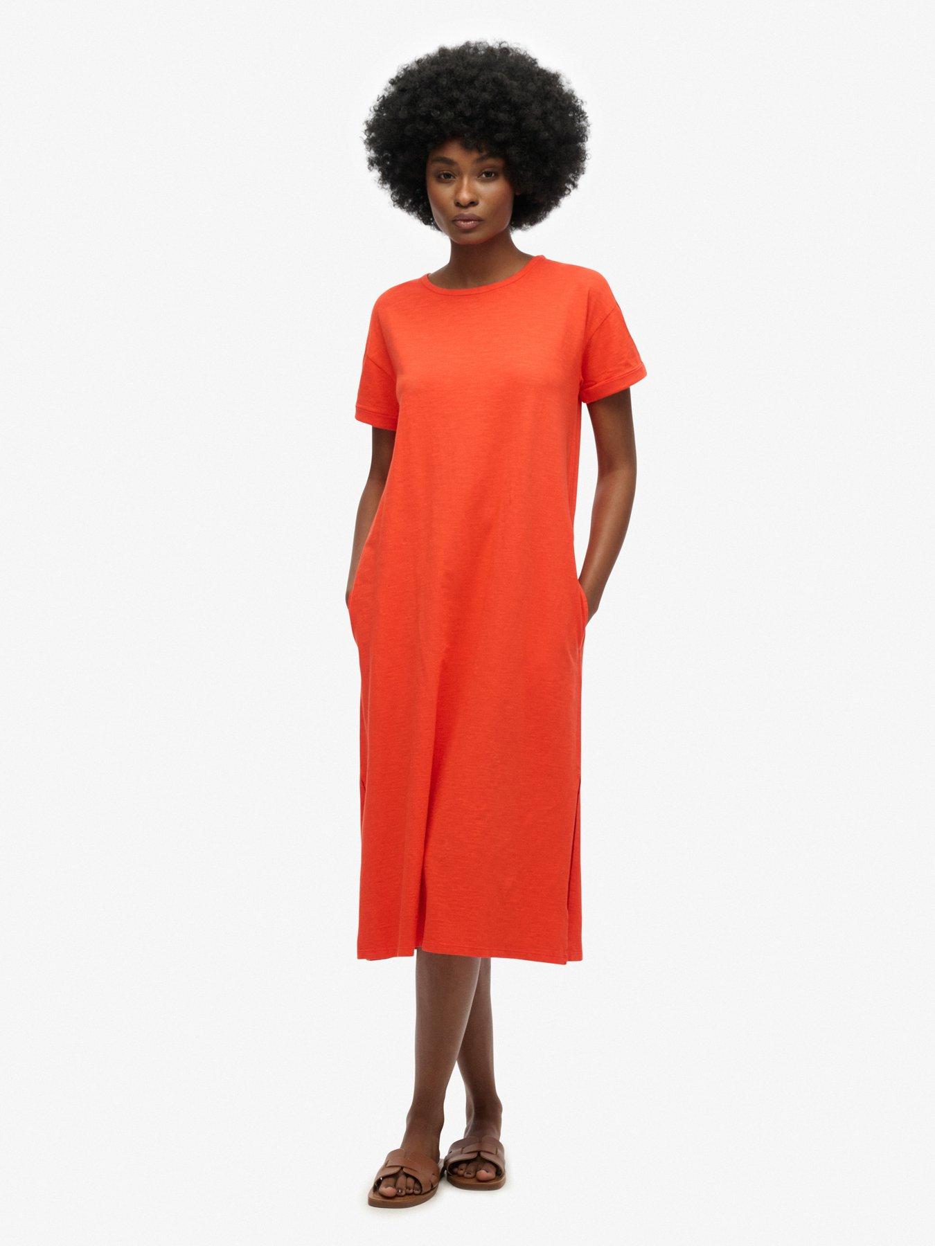 superdry-midi-t-shirt-dress-orange
