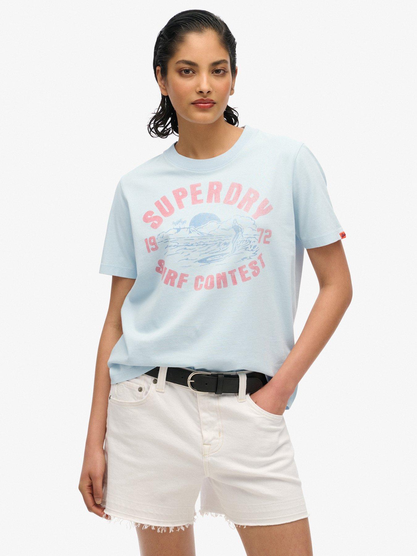 front image of superdry-lo-fi-outdoor-relaxed-t-shirt-blue