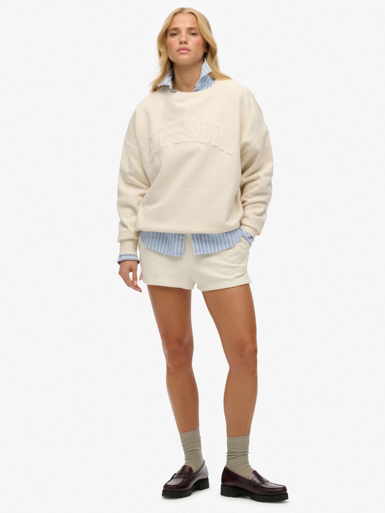  image of superdry-athletic-essentials-tonal-applique-crew-sweatshirt-white