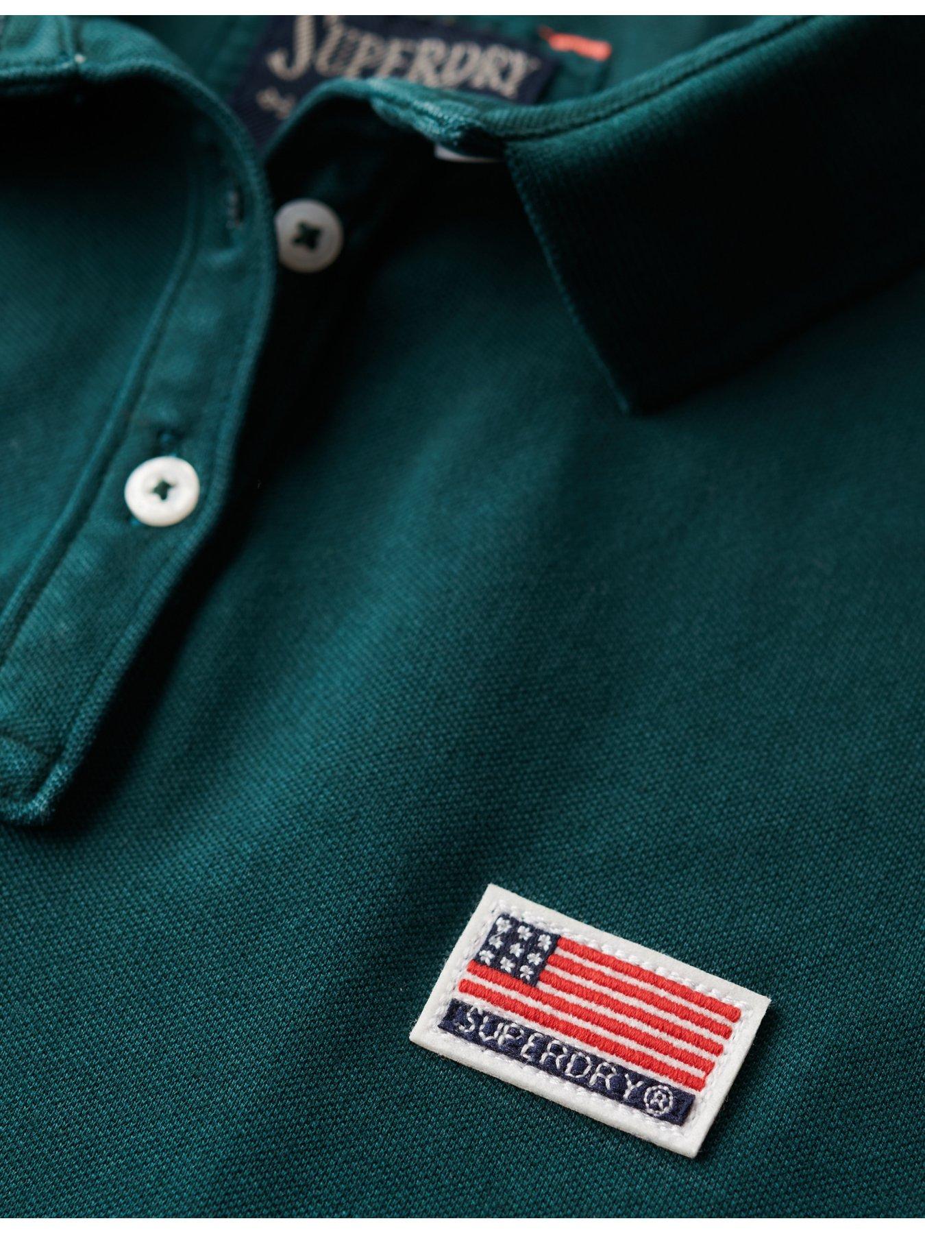  image of superdry-athletic-essentials-graphic-polo-shirt-green
