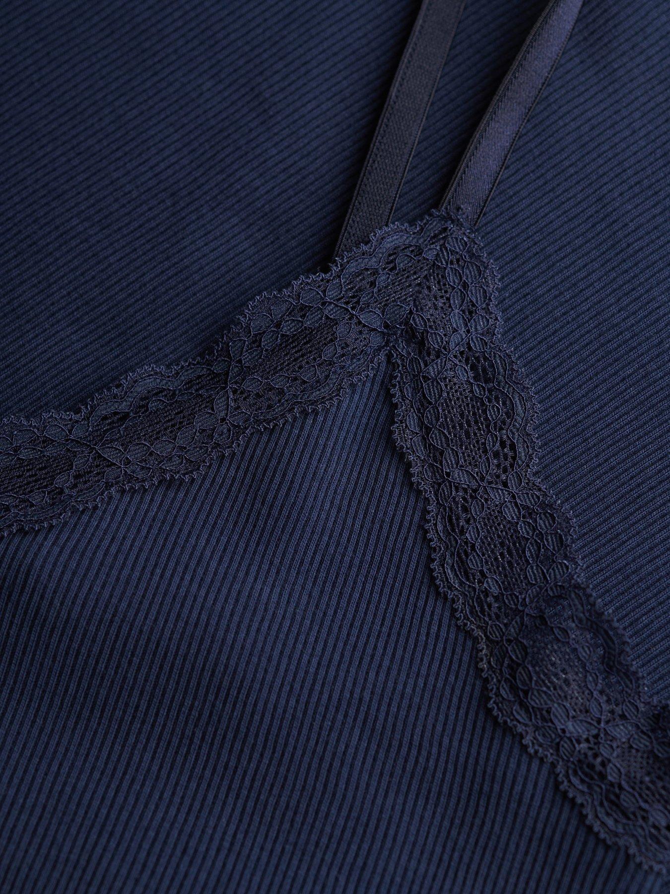  image of superdry-essential-lace-trim-cami-top-blue