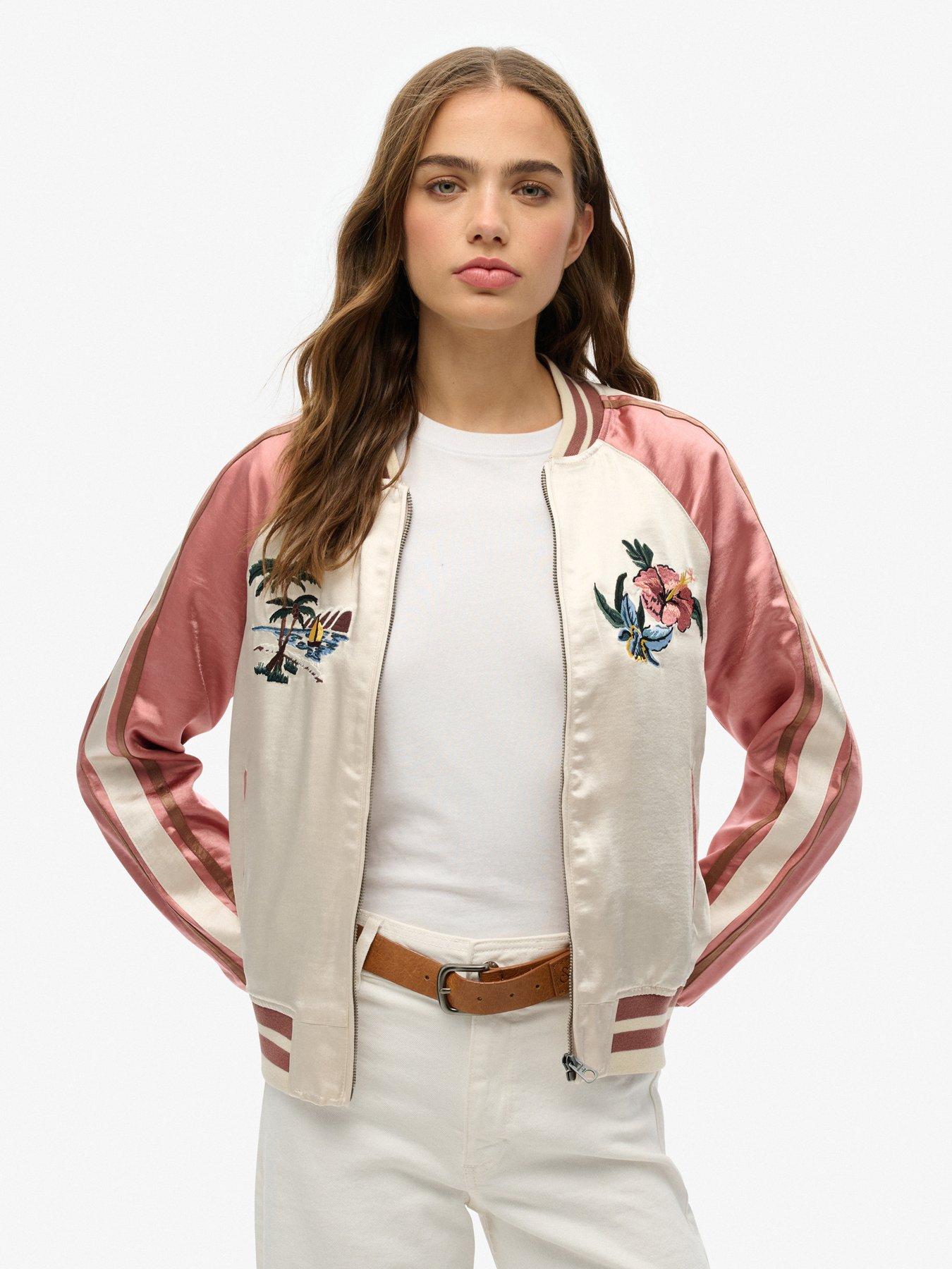 undefined Suikajan Embroidered Bomber - White