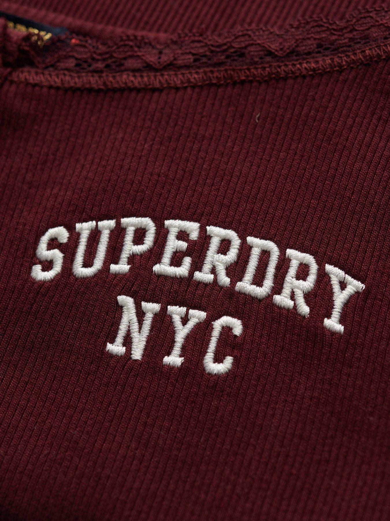  image of superdry-athletic-essentials-embroidered-button-cami-top-red