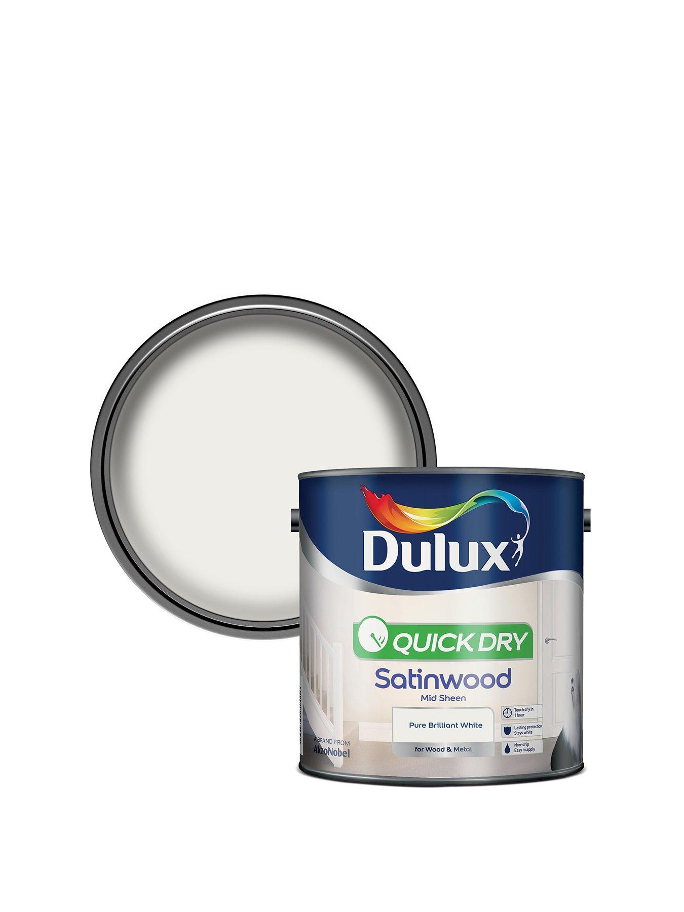 Image 2 of 6 of Dulux Dulux Quick Dry Satinwood Pure Brilliant White 2.5l