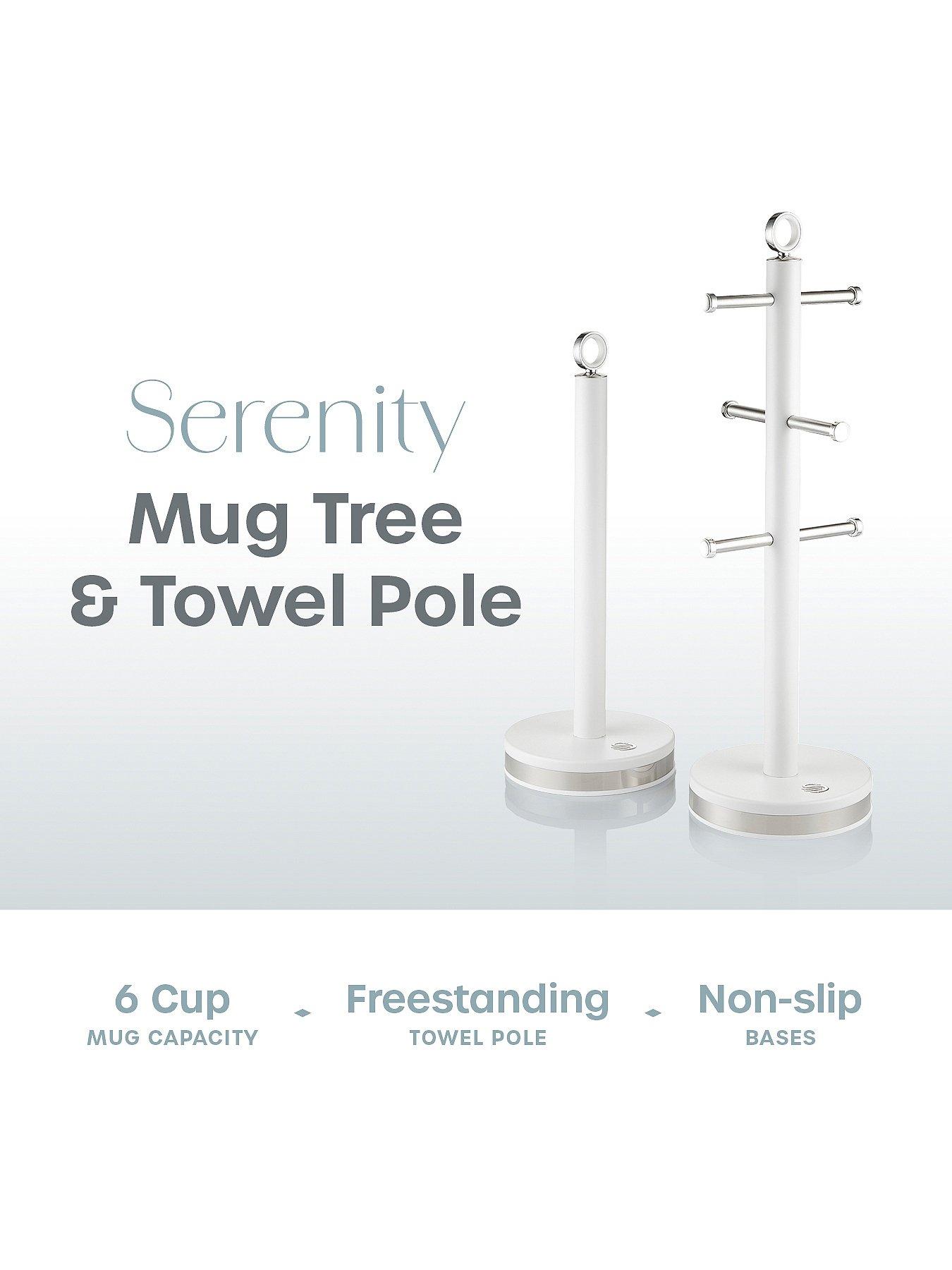 back image of swan-serenity-towel-pole-and-mug-tree-set-white